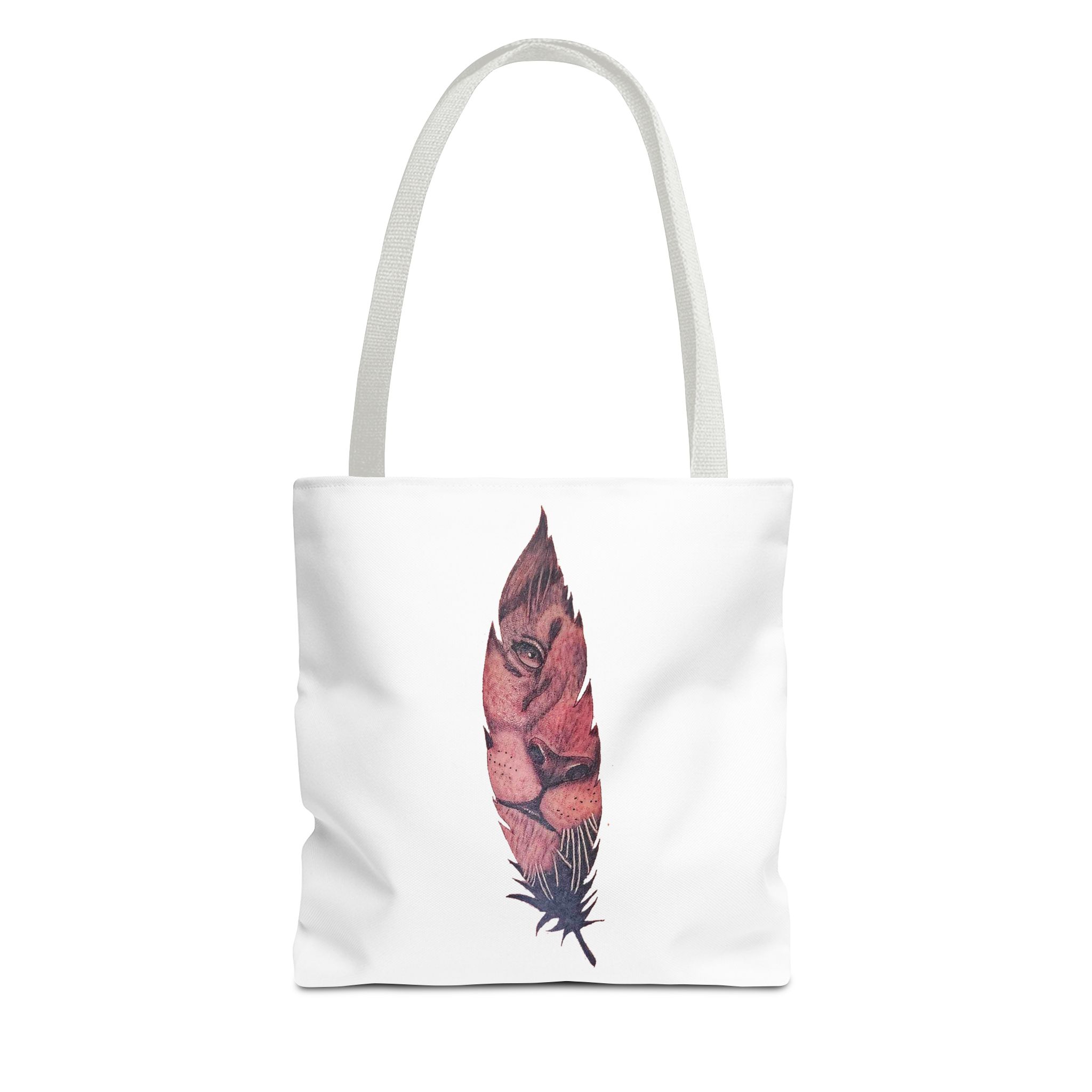 Canvas tote Surrealist Feather cute tote bag Art for the Bold Exclusive Dreamlike Drawing on Premium shoulder bag Lion – Image 13
