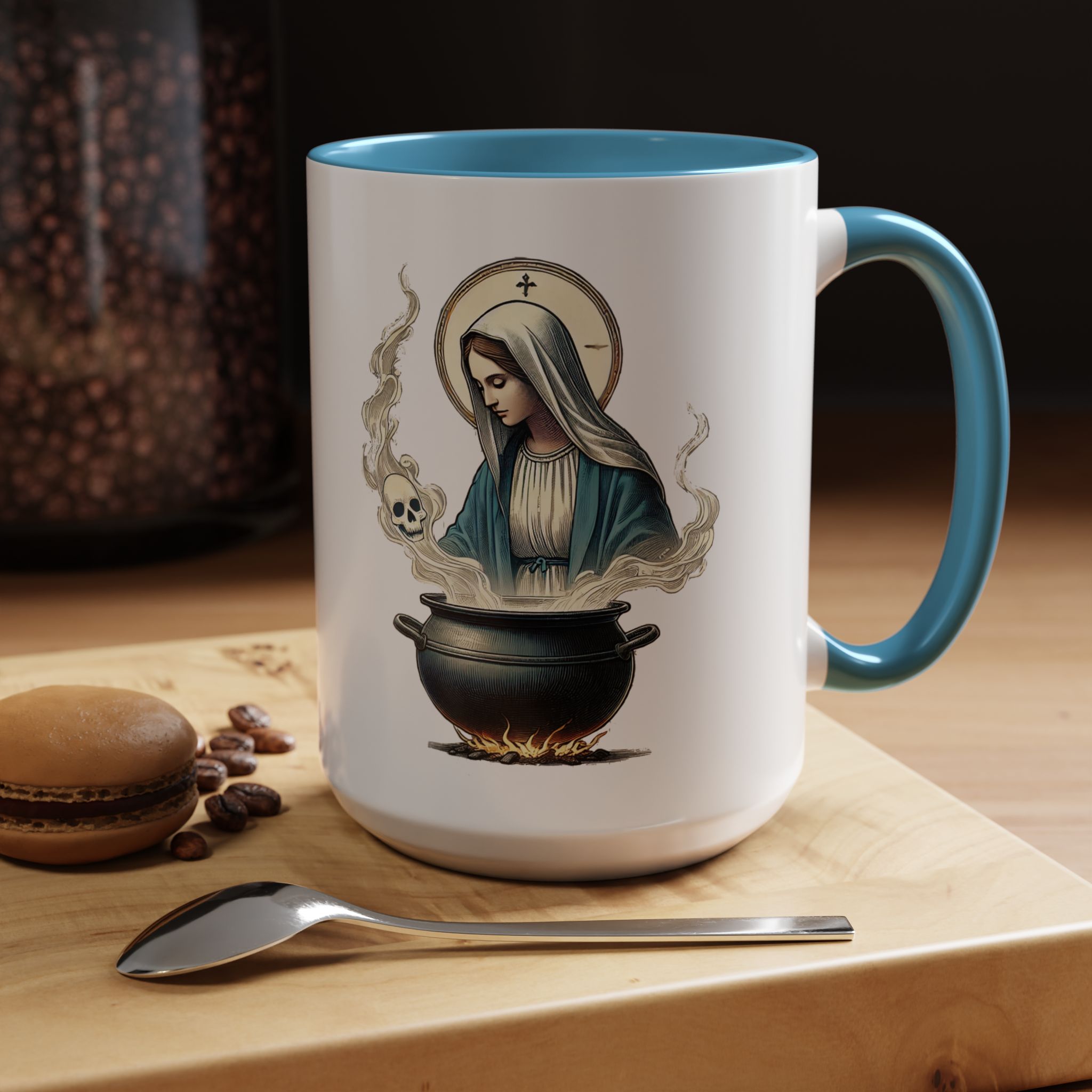 Coffee Mug funny virgin mary design sarcastic mug boho gift for her unique cup tea accessory cool design religious joke - Image 39