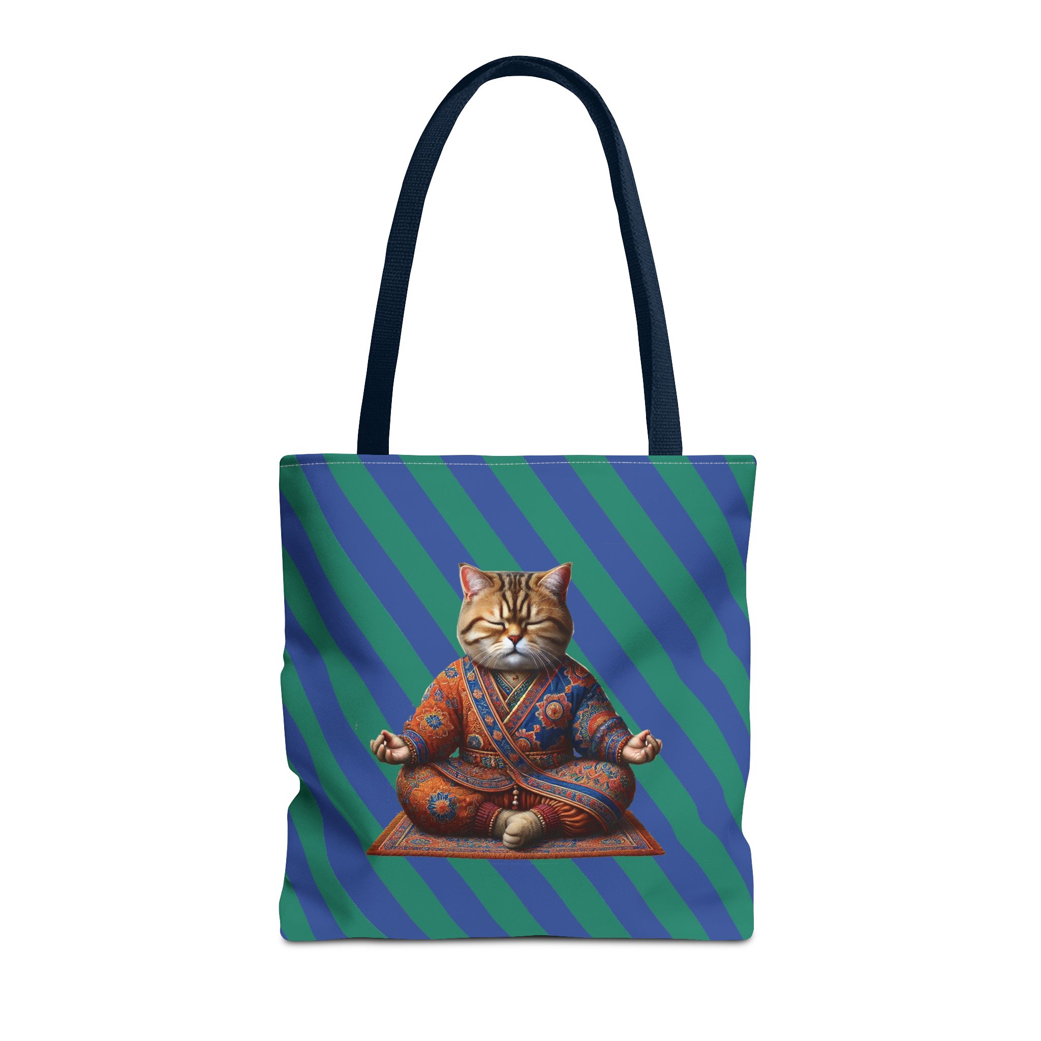 Canvas Tote bag Cat meditation handbag yoga bag vintage buddha mindfulness purse – Image 27