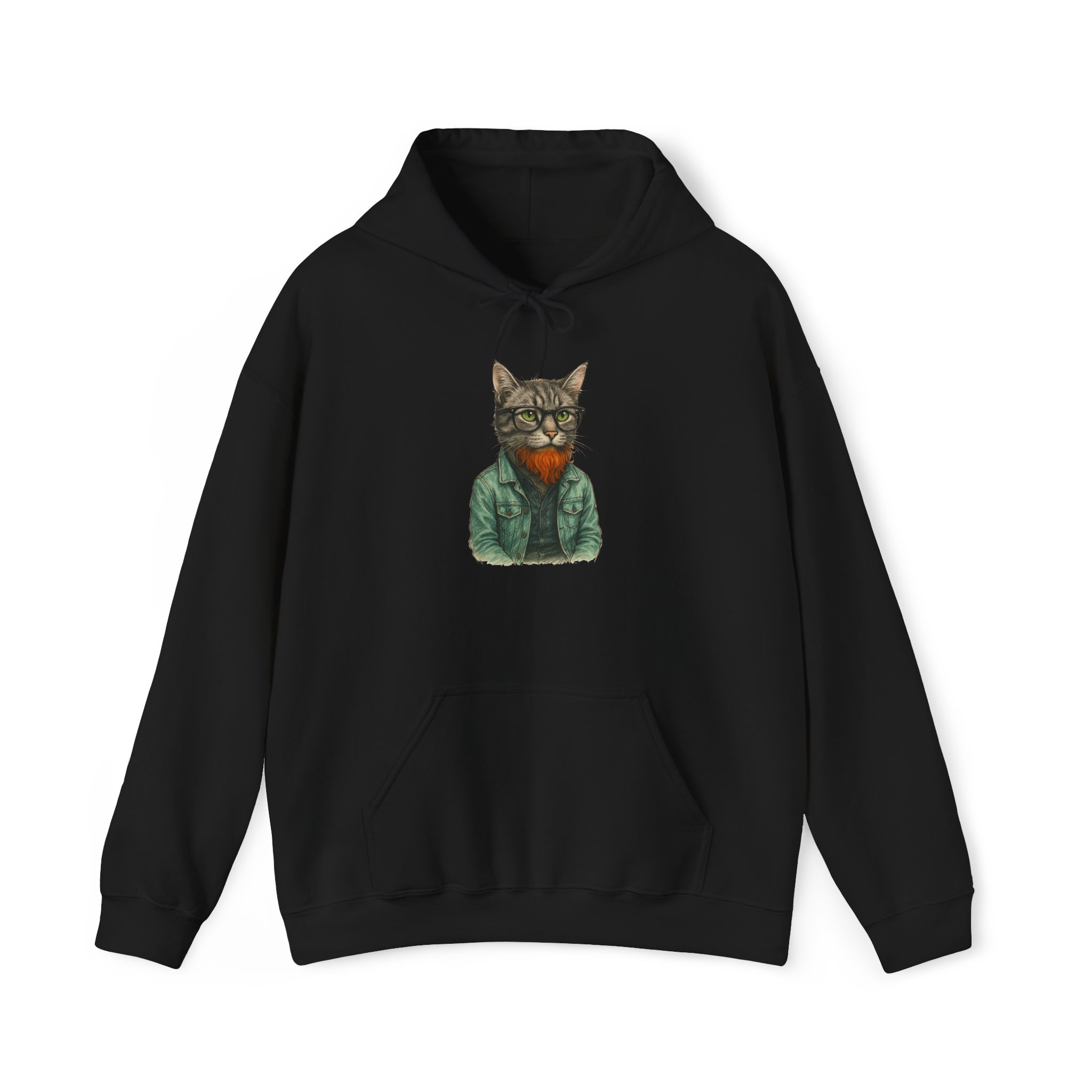 Hipster Cat Hoodie – Kitty Hoodie – Boho Cat sweatshirt hipster print - Image 6