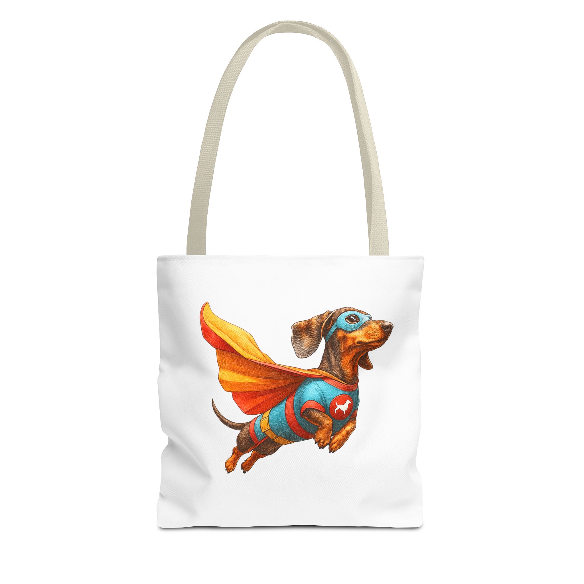 Funny canva tote bag Superhero cute tote bag dachshund super hero shoulder bag fantasy gift dog purse – Image 19