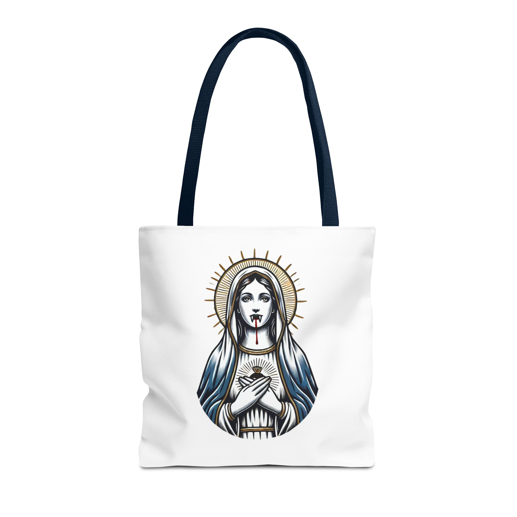 Ironic tote bag vampire Funny Bag virgin mary Canvas Tote bag religious sarcastic clothing gift satirical print cool Handbag purse bag – Image 27