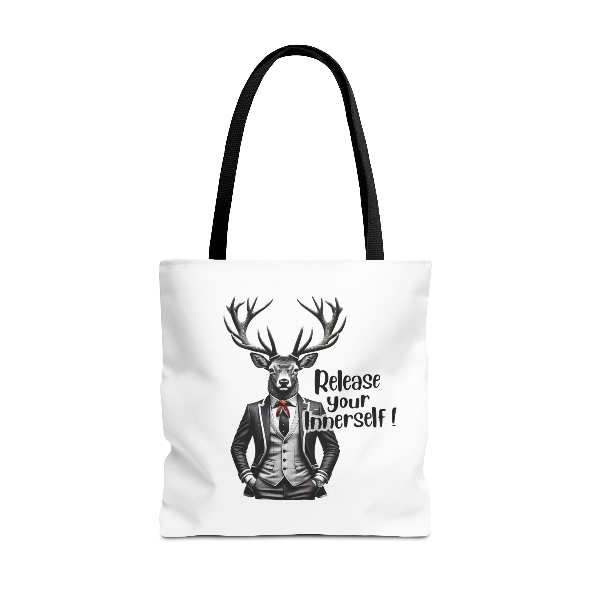 Canvas tote bag Motivational funny tote bag cool vintage bag deer design cute tote bag for self confidence shoulder bag – Image 5