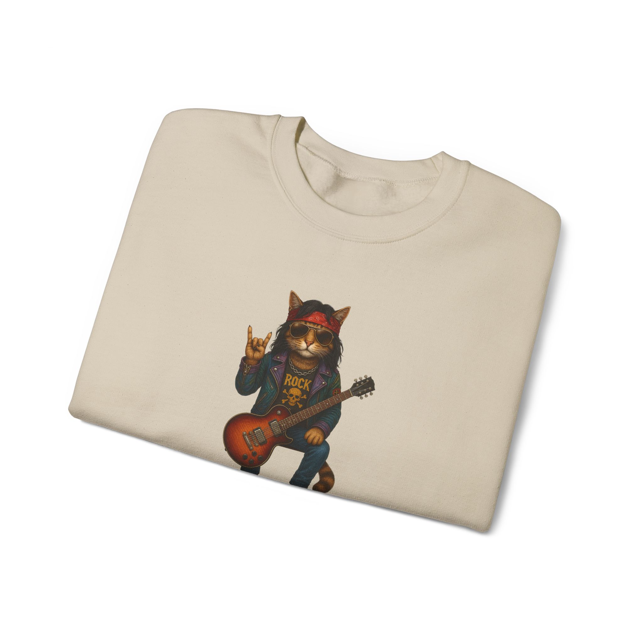 Cat Graphic sweater Rock vintage sweatshirt rockstar cat comfy clothing kitten vintage outfit pet lovers - Image 9