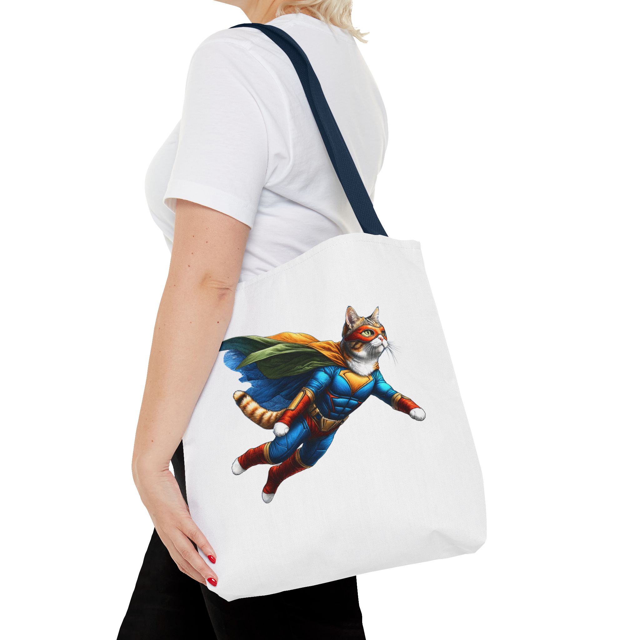 Copy of superhero tote bag cat canvas tote bag funny handbag fantasy purse kitten lover cool cat shoulder bag – Image 28