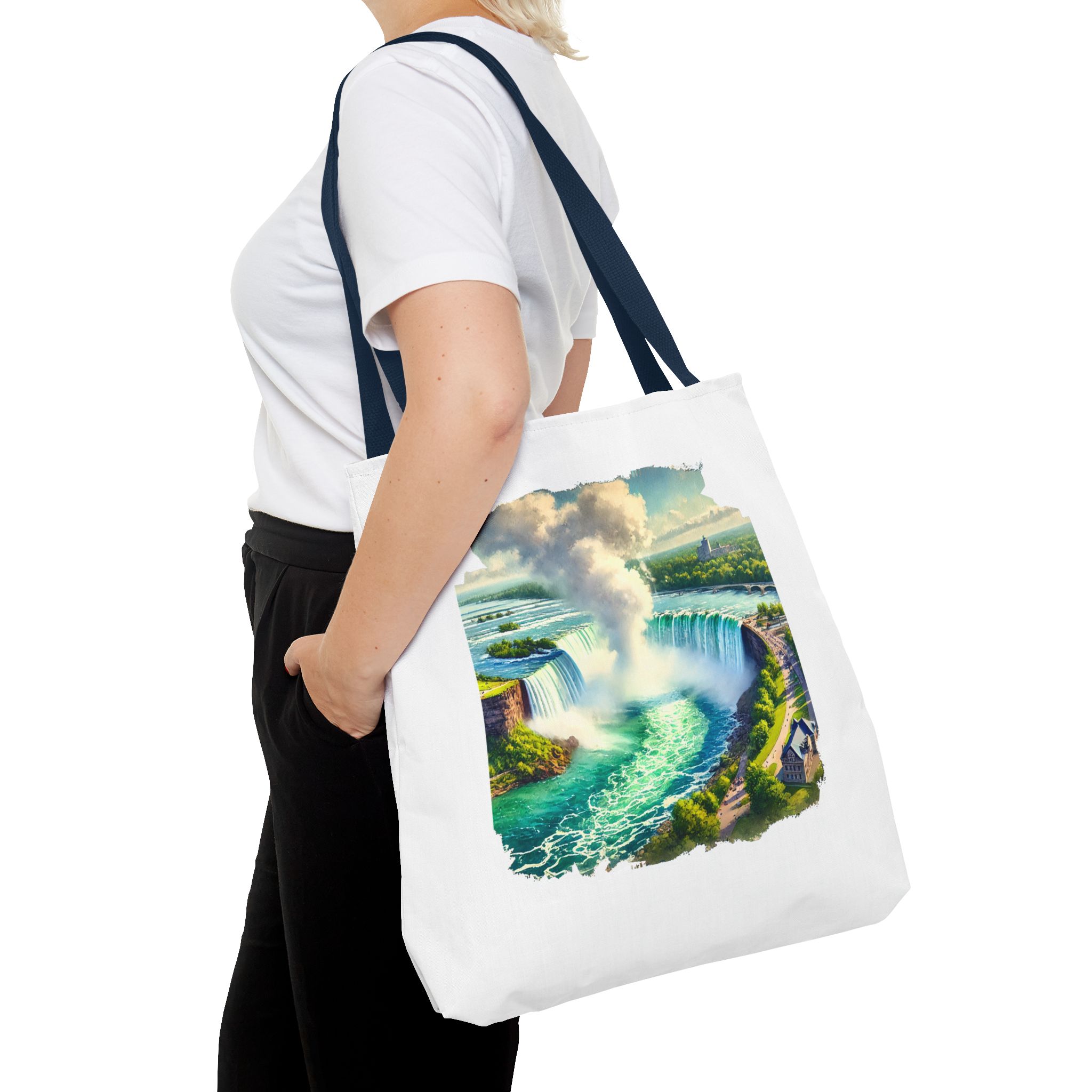 Canvas Tote bag Landscape niagara Bag vintage clothing gift nature purse unique Handbag – Image 30