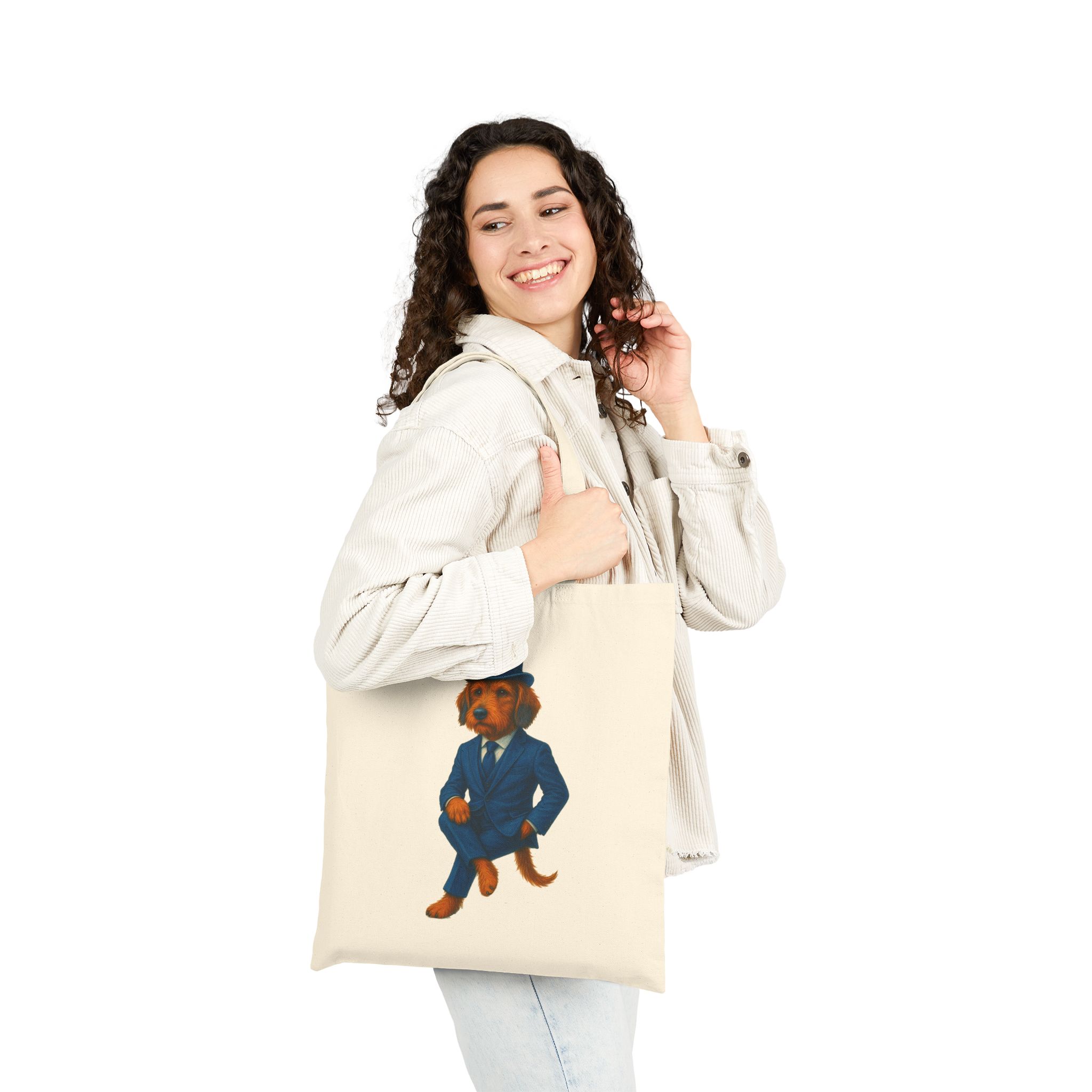 Stylish Dachshund canvas tote bag Dog fancy dress cute tote bag fun pet shoulder bag ethical handbag - Image 3