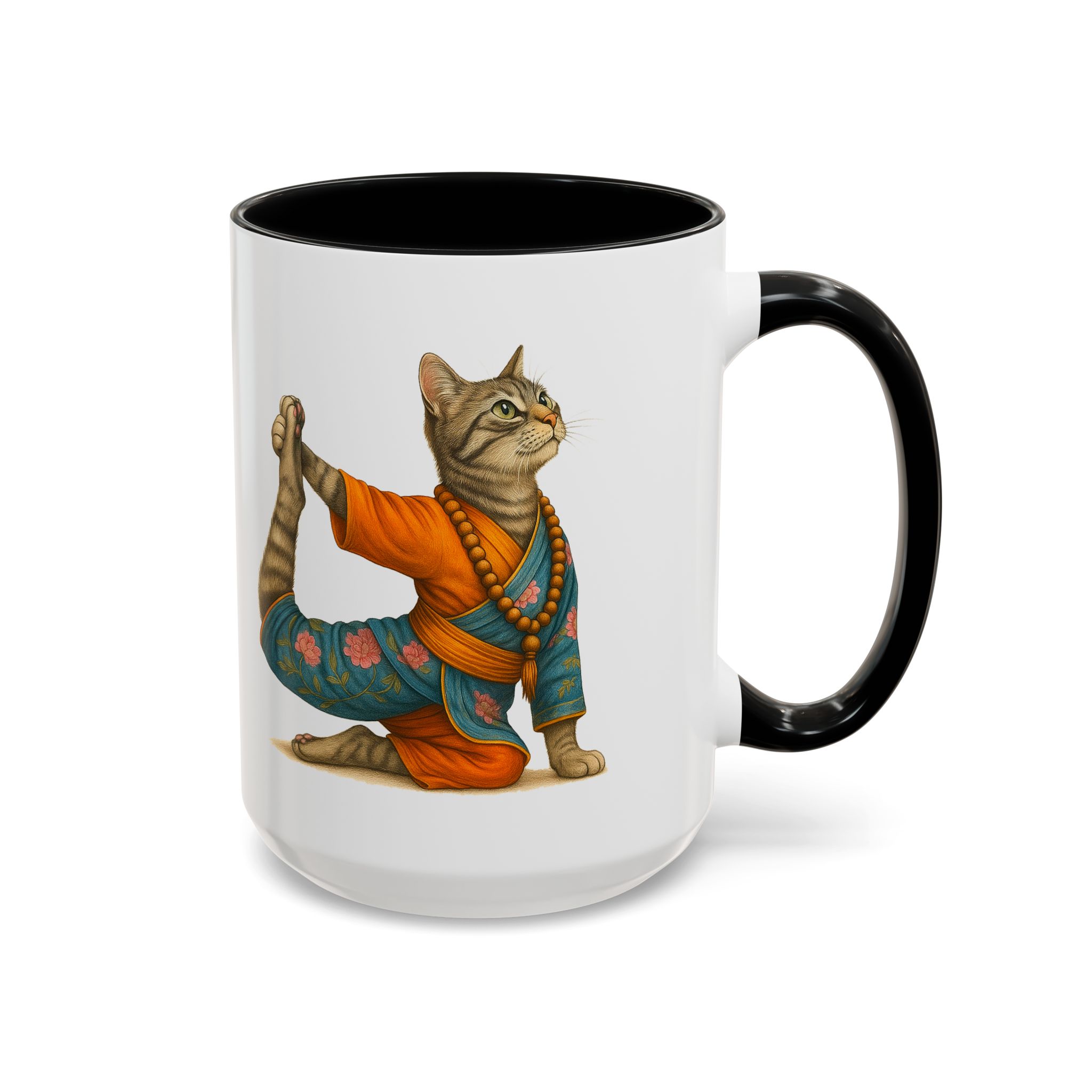 Tea mug Cat lover coffee cup cool gift for her office Mug yoga accessory kitten meditation pet mindfulness print - Image 17