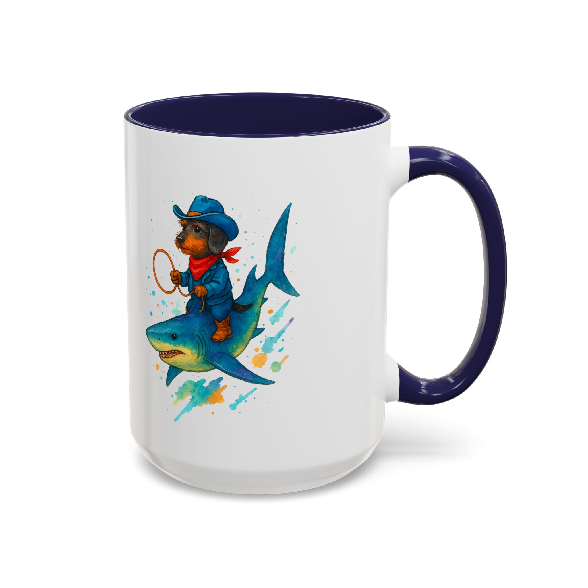 Funny Mug coffee lover Cowboy gift for him tea cup unique riding a shark mug office accessory shark design cowboy - Image 25