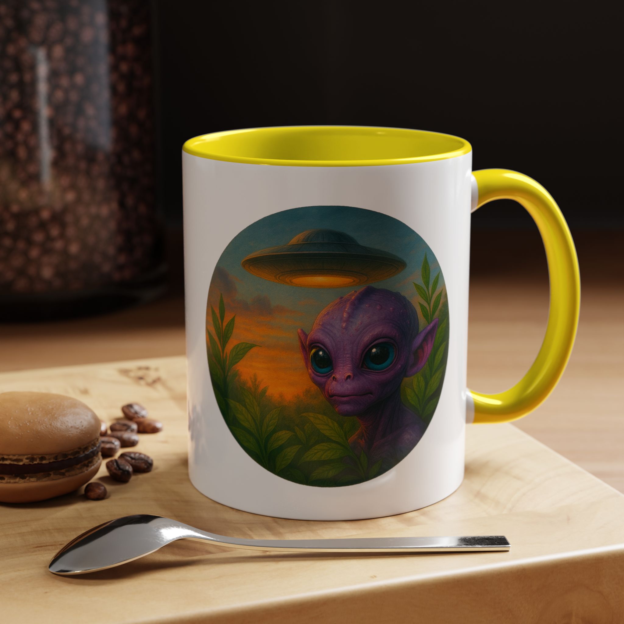 Alien mug and cup extraterrestrial whale fantasy funny vintage graphic oversized womens design - Image 3