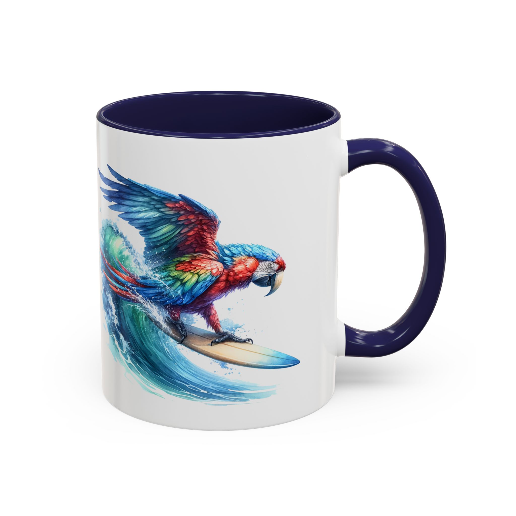 Coffee mug surf gift for her Parrot surf lover tea cup boho Mug office unique accessory nature design – Image 5