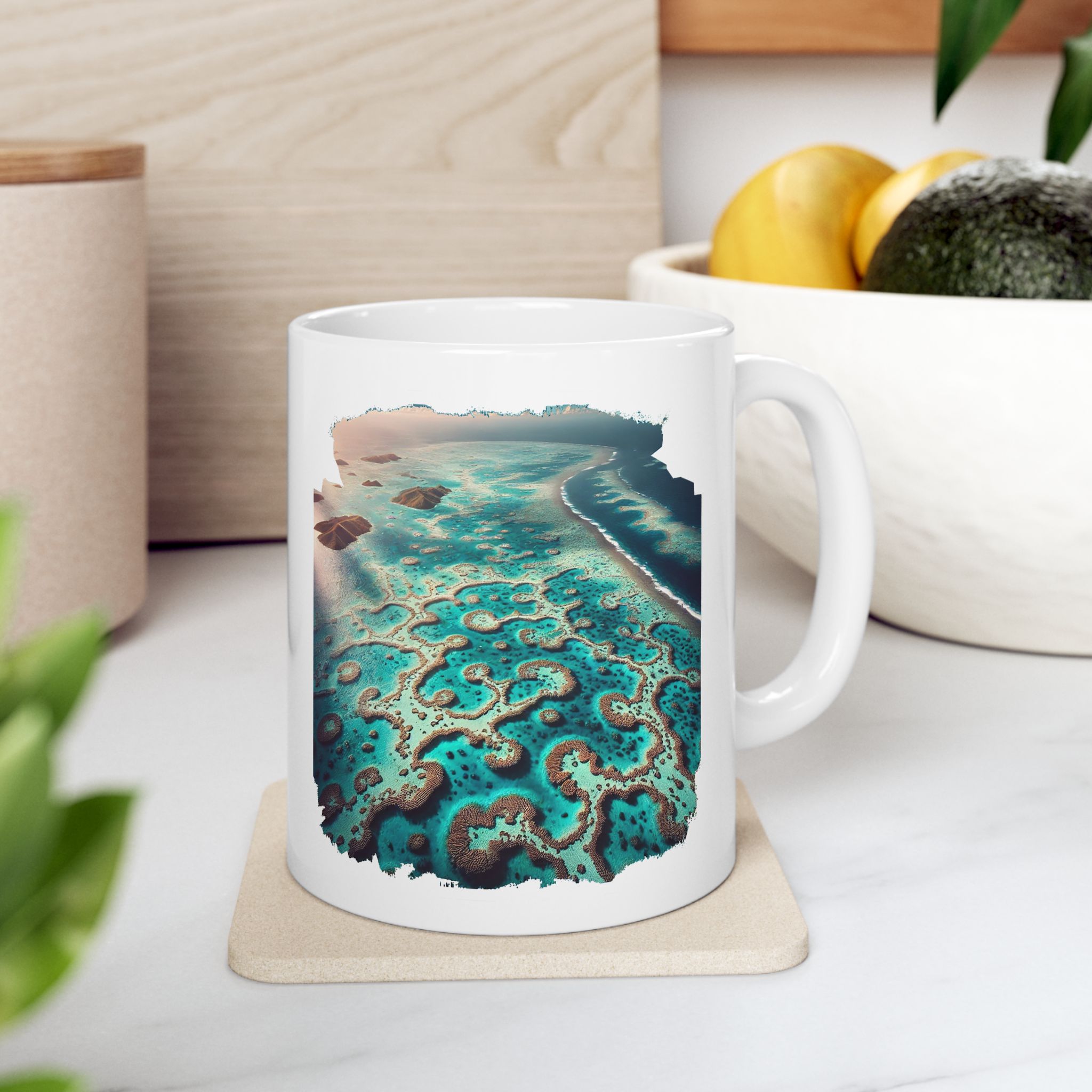 Cool mug Landscape Great Barrier reef office mug nature australia gift coffee cup tea accessory – Image 3
