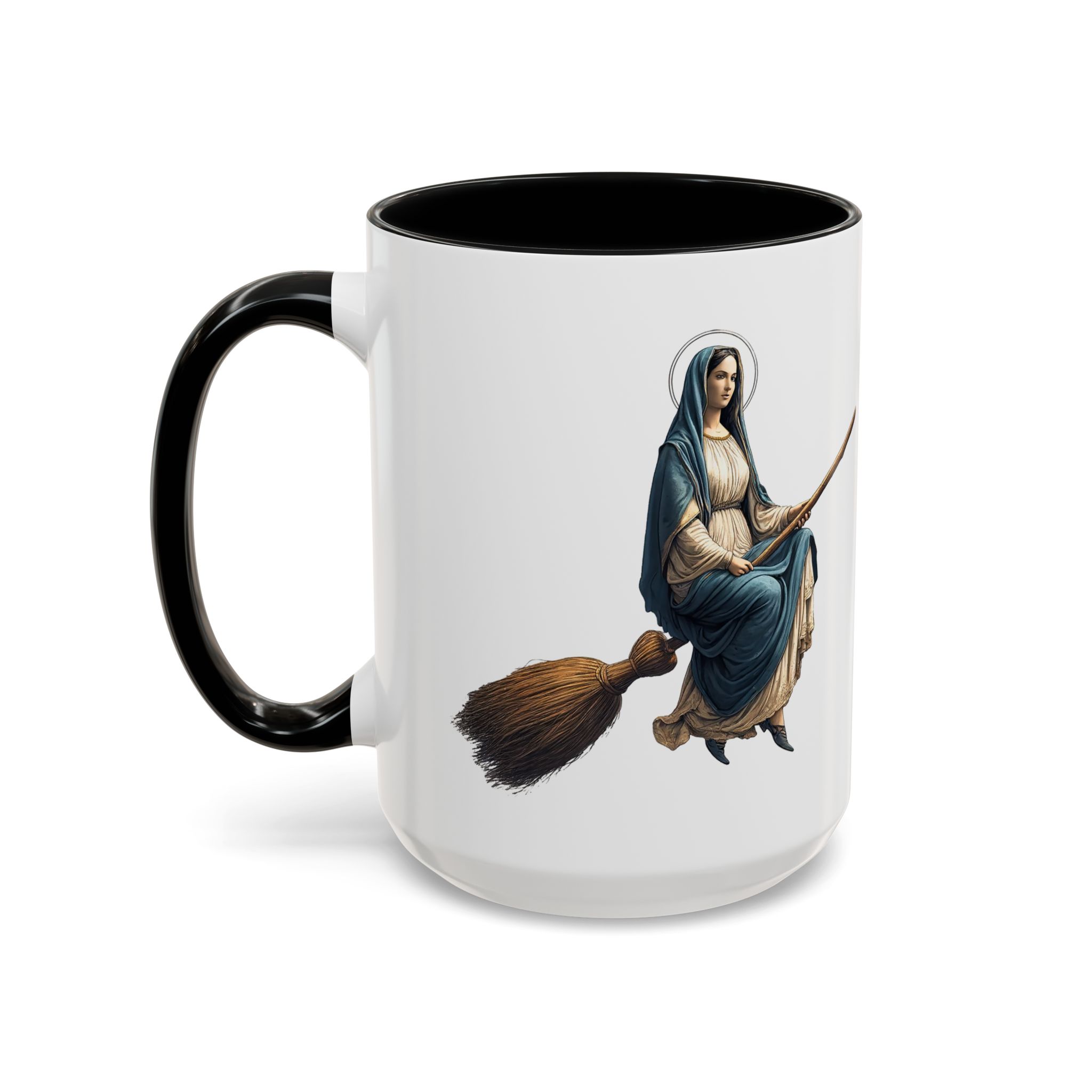 Funny Mug coffee lover gift for her Virgin Mary witch broom Sarcastic mug office accessory tea cup religious design unique - Image 22