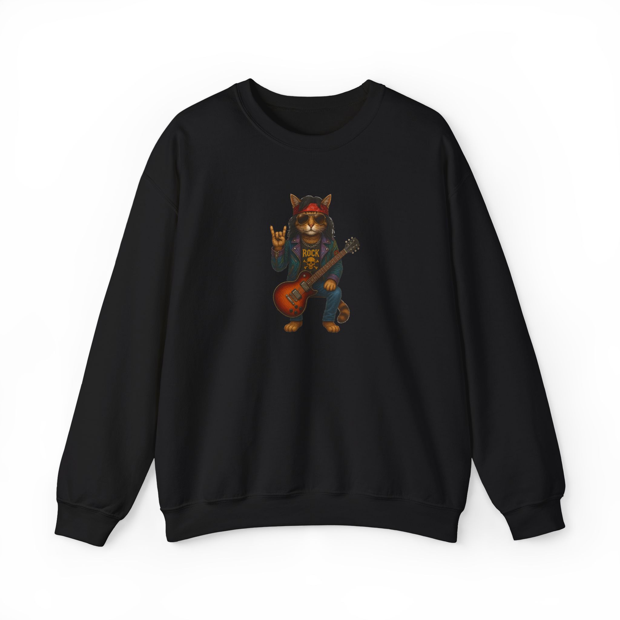 Cat Graphic sweater Rock vintage sweatshirt rockstar cat comfy clothing kitten vintage outfit pet lovers - Image 8