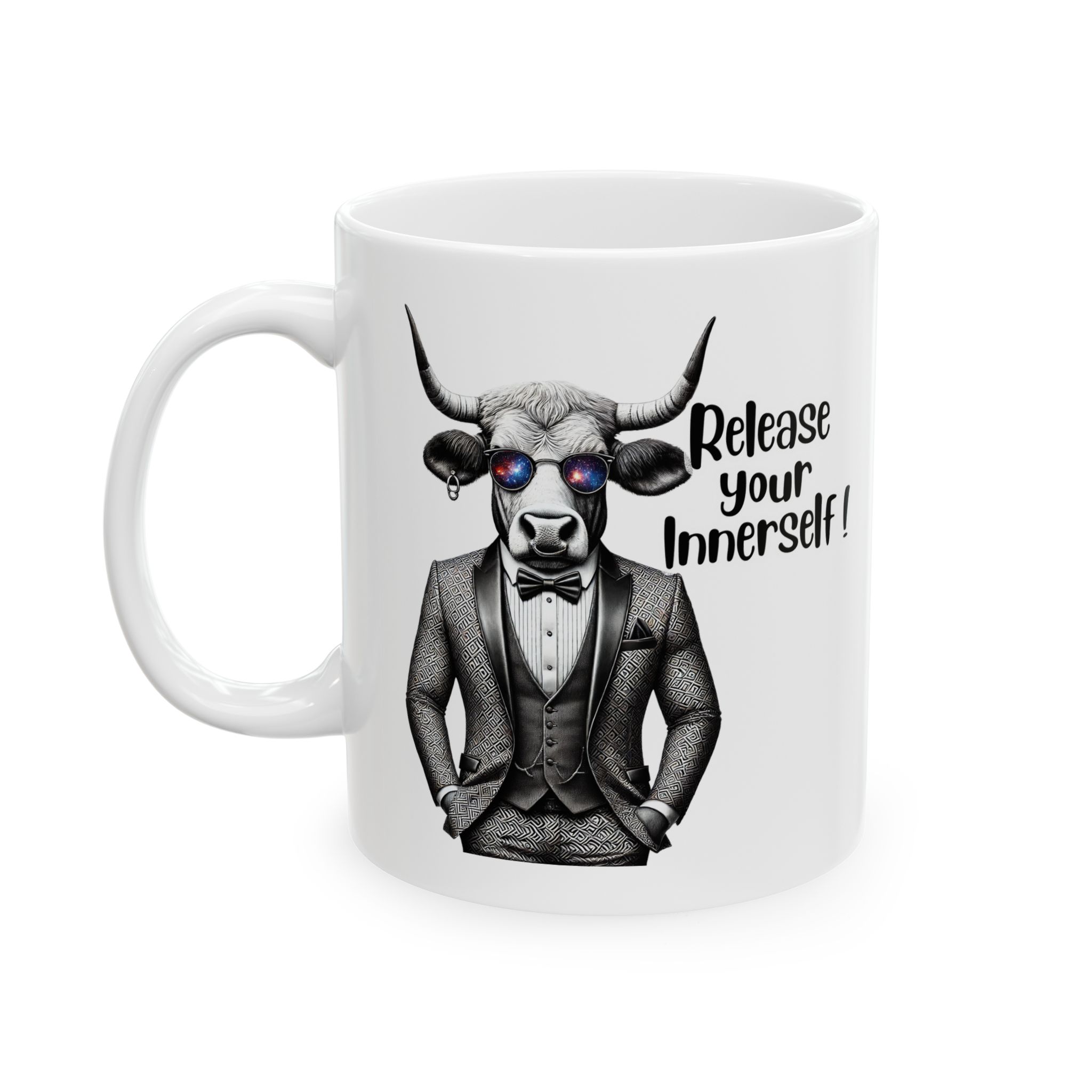 Coffee mug funny motivational gift for her cute cup tea lover cool boho mug office accessory self confidence design bull - Imagen 2