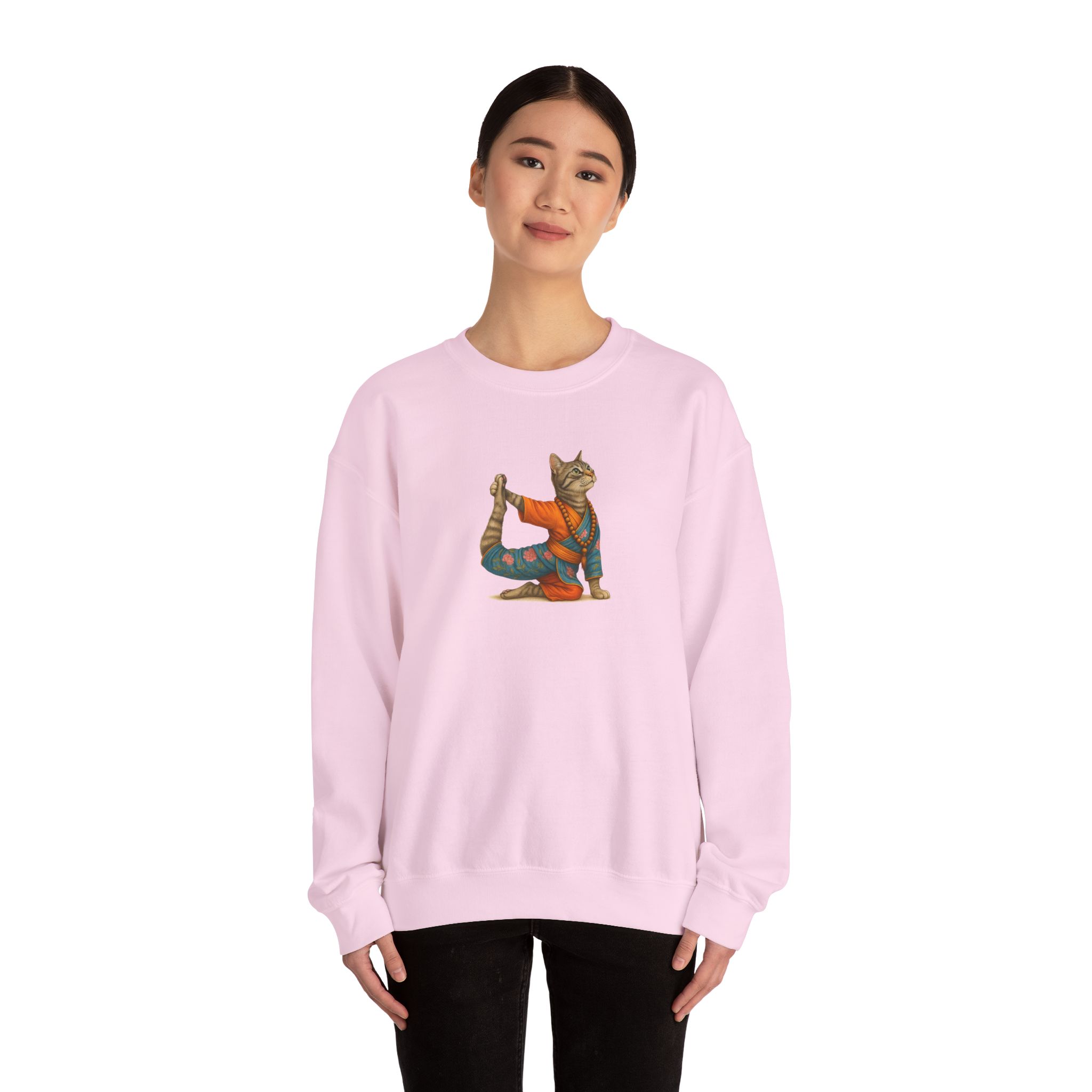 Cat Graphic sweater yoga pullover Kitten meditation vintage sweatshirt mindfulness clothing funny sweatshirt - Image 21