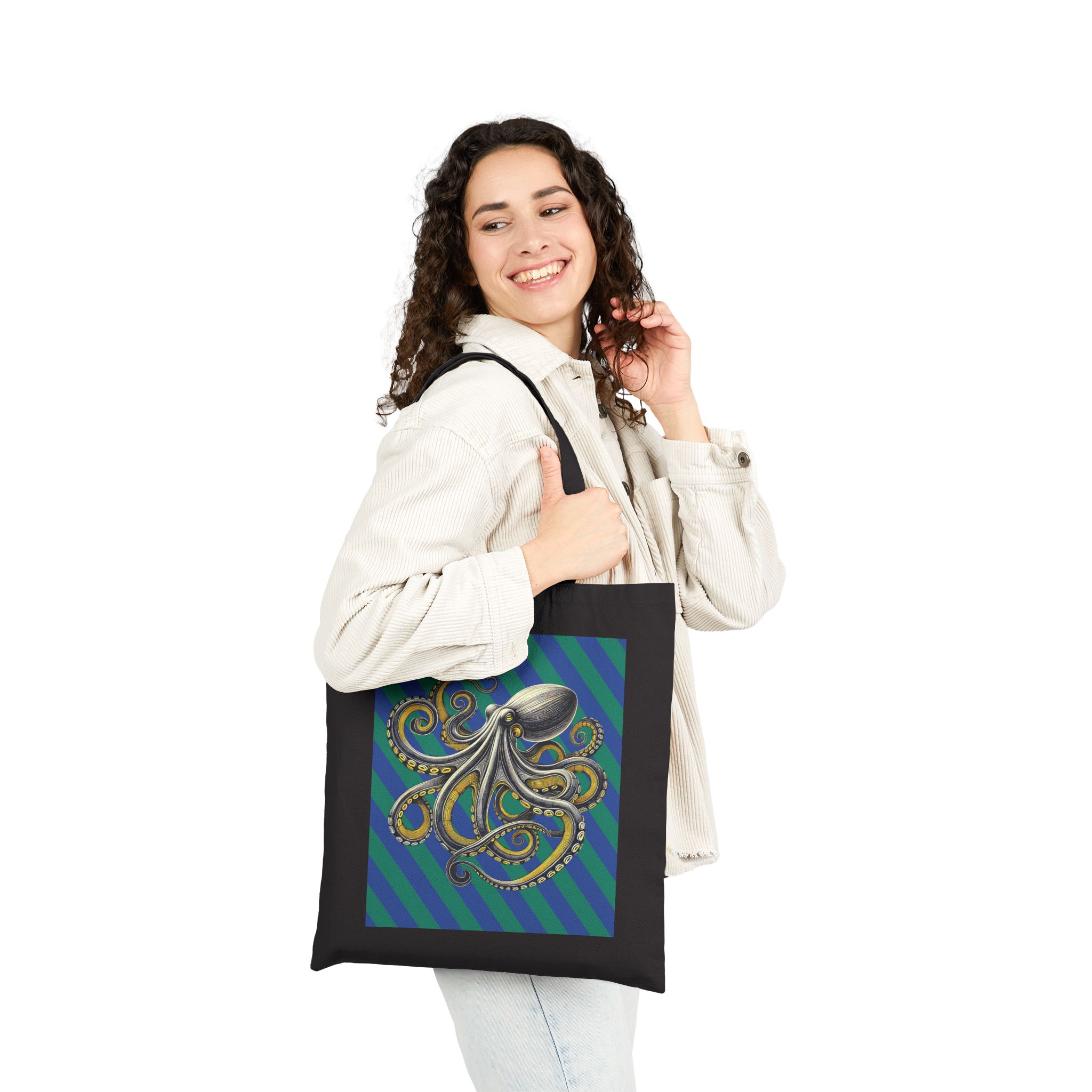 boho canvas tote bag octopus calligraphy handbag japanese clothing gift cool shoulder bag vintage apparel comfy - Image 7