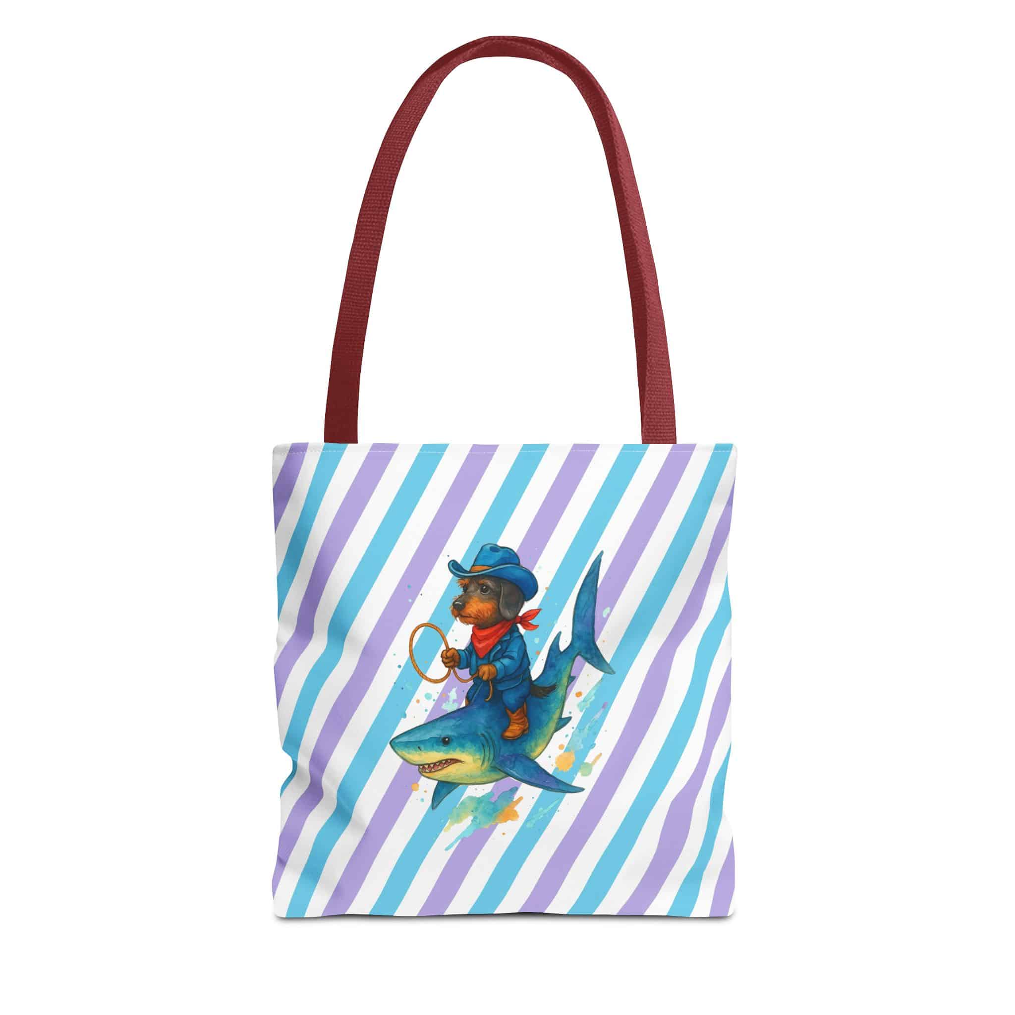 Cowboy purse – Shark Tote bag – Funny Dog tote bag cowboy print - Image 7