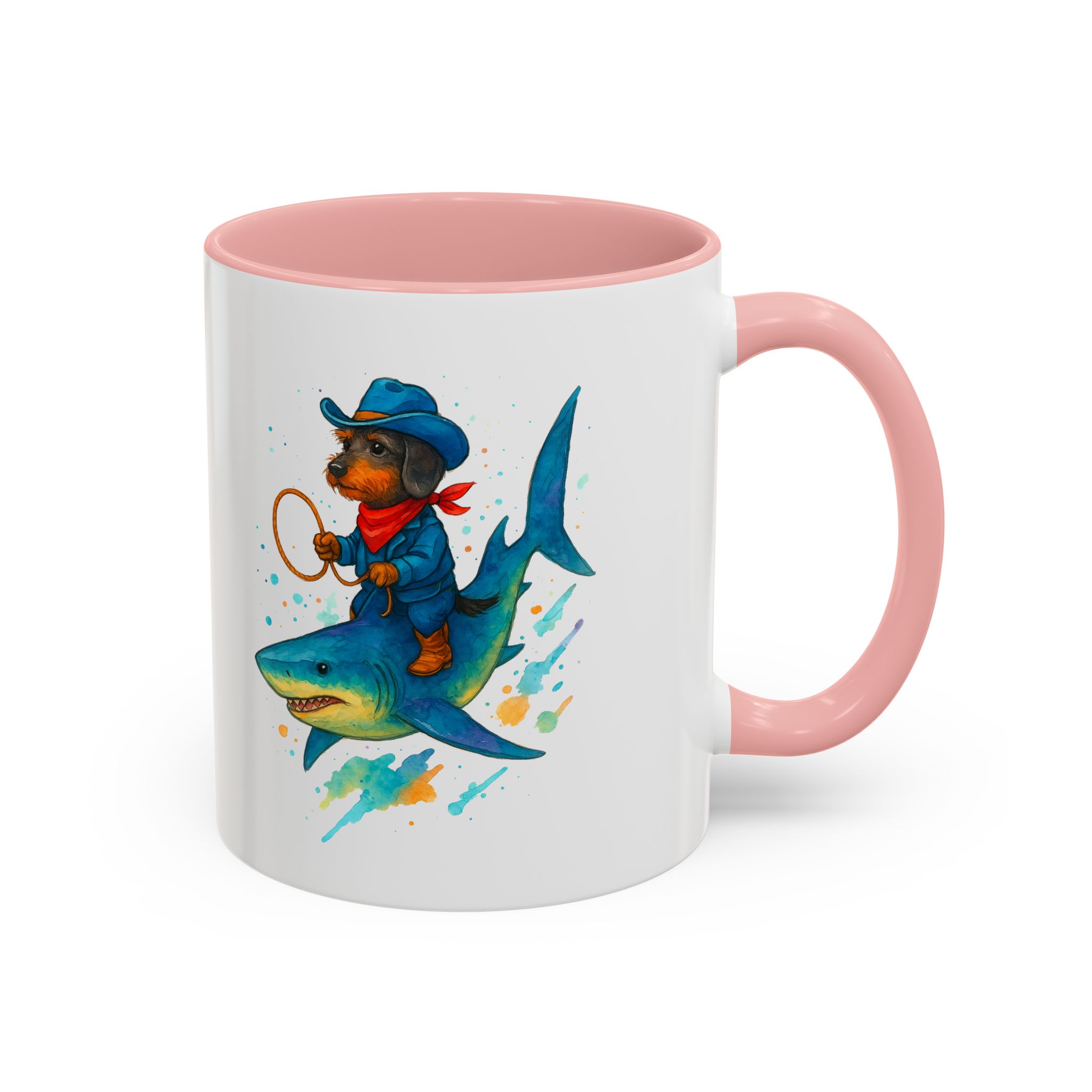 Funny Mug coffee lover Cowboy gift for him tea cup unique riding a shark mug office accessory shark design cowboy - Image 13