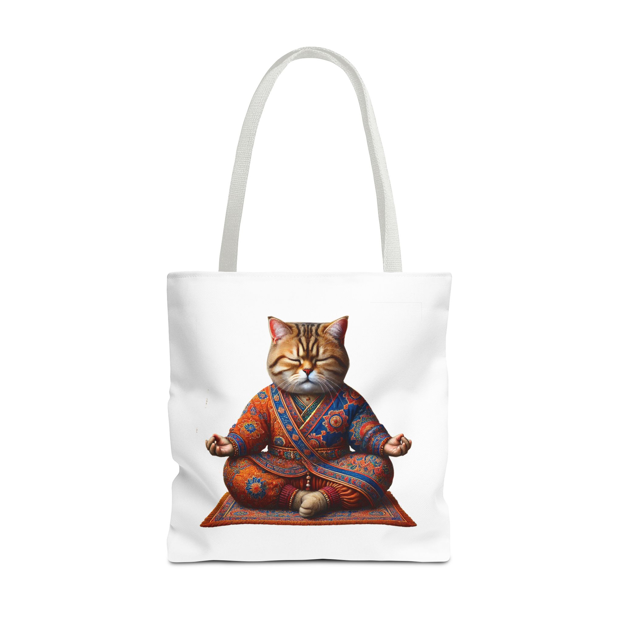Canvas Tote bag Cat meditation handbag yoga bag vintage buddha mindfulness purse – Image 17