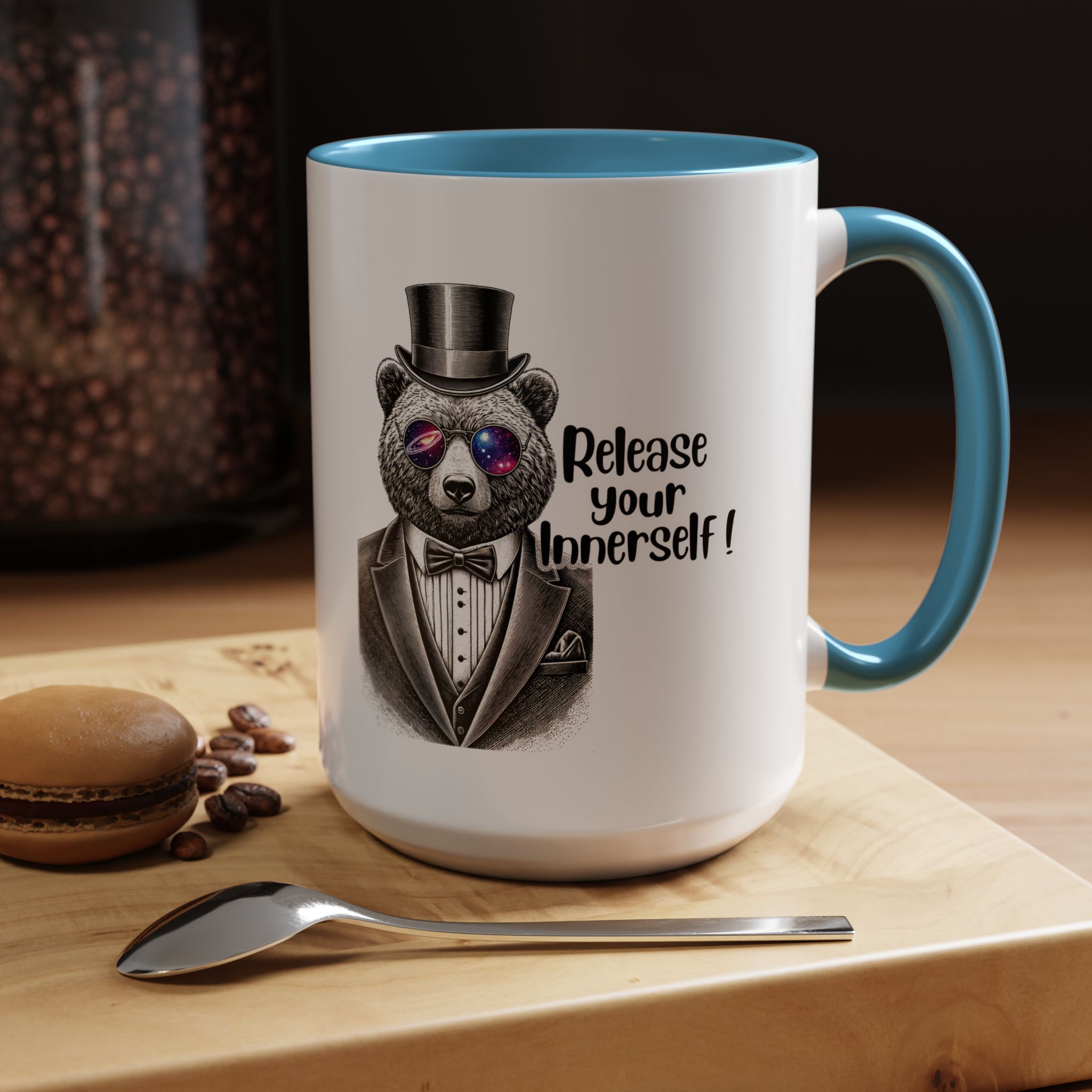 Funny mug boho motivational gift for her cute cup tea lover cool funny mug office accessory self confidence design bear - Image 39