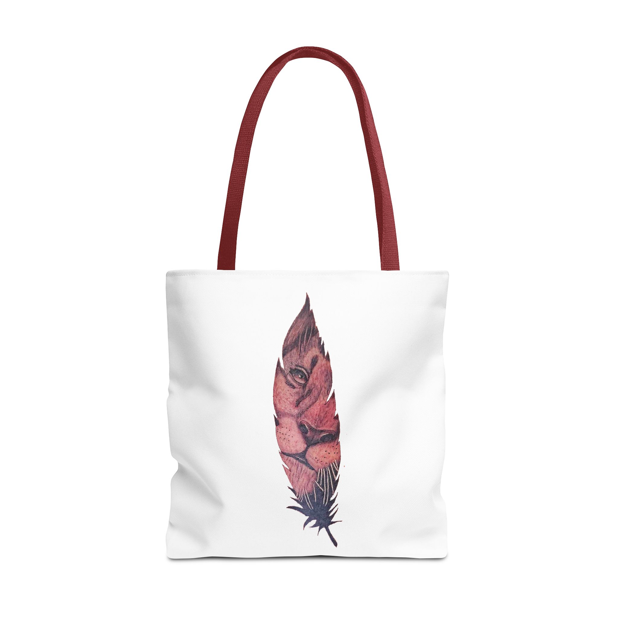 Canvas tote Surrealist Feather cute tote bag Art for the Bold Exclusive Dreamlike Drawing on Premium shoulder bag Lion – Image 11