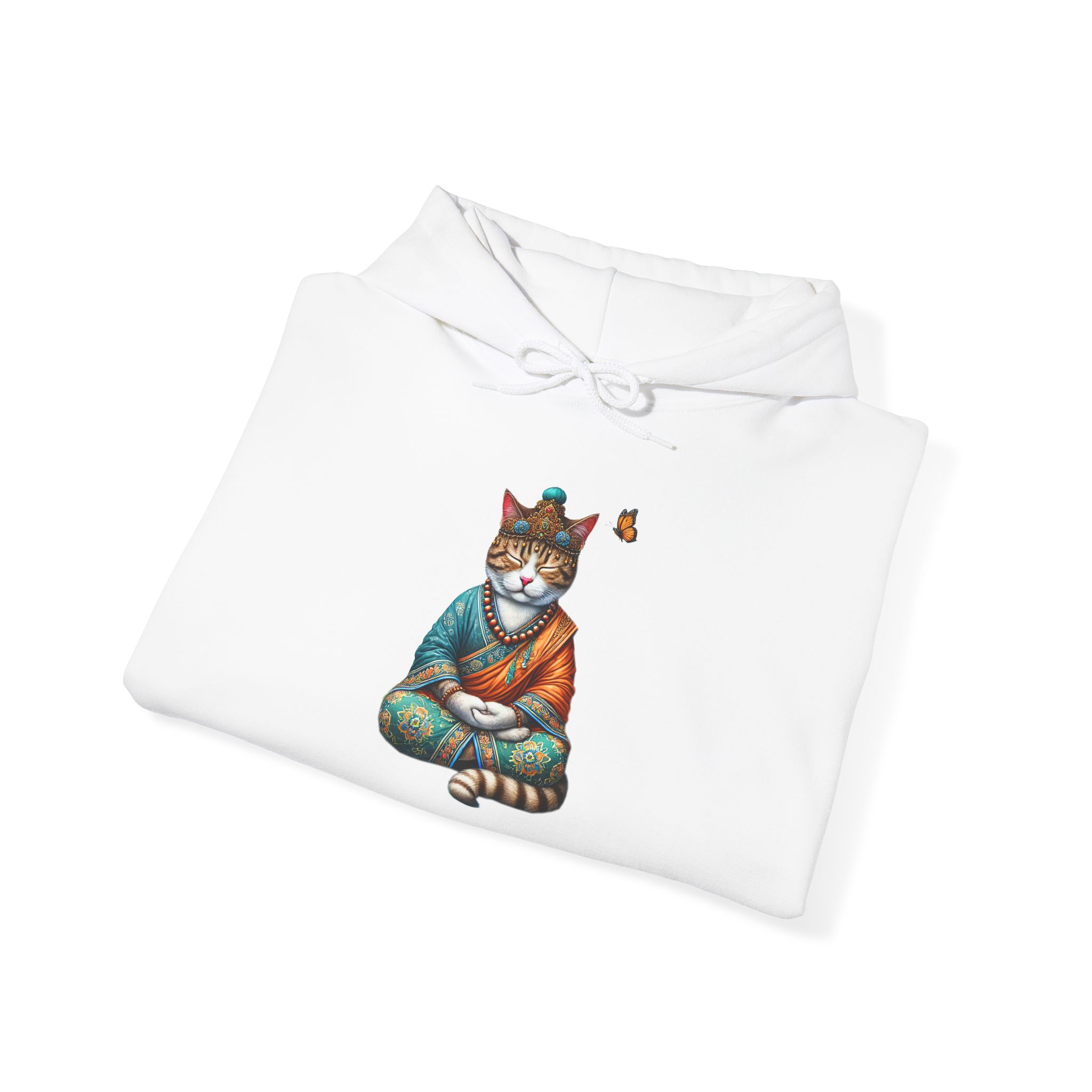 Cat Meditation Hoodie – Boho Cat Hoodie – Kitty Yoga Hoodie spiritual print - Image 3
