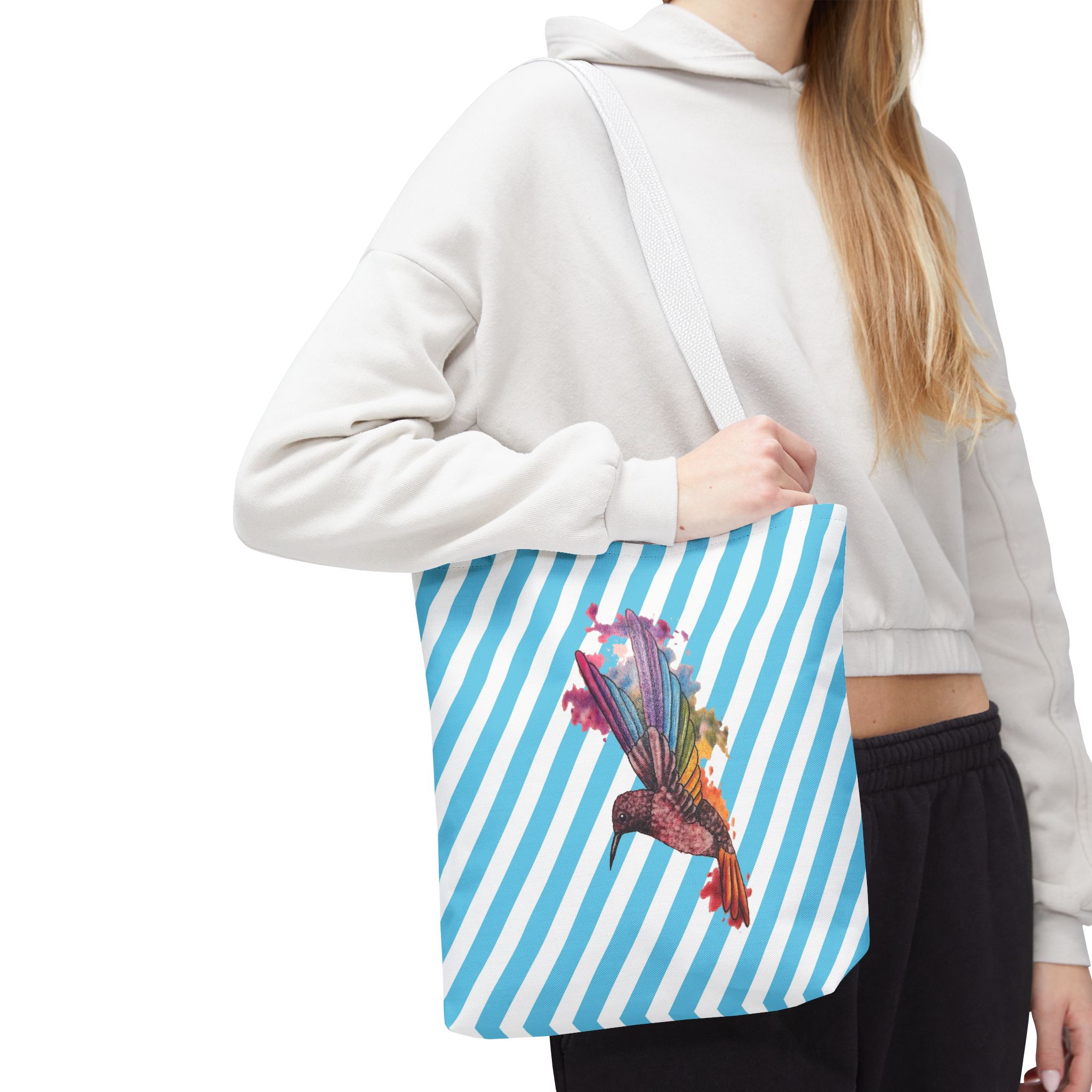 Canvas tote bag Surrealist shoulder bag hummingbird Unique Fantasy cute tote bag by Real Artist for Creative Souls - Image 14