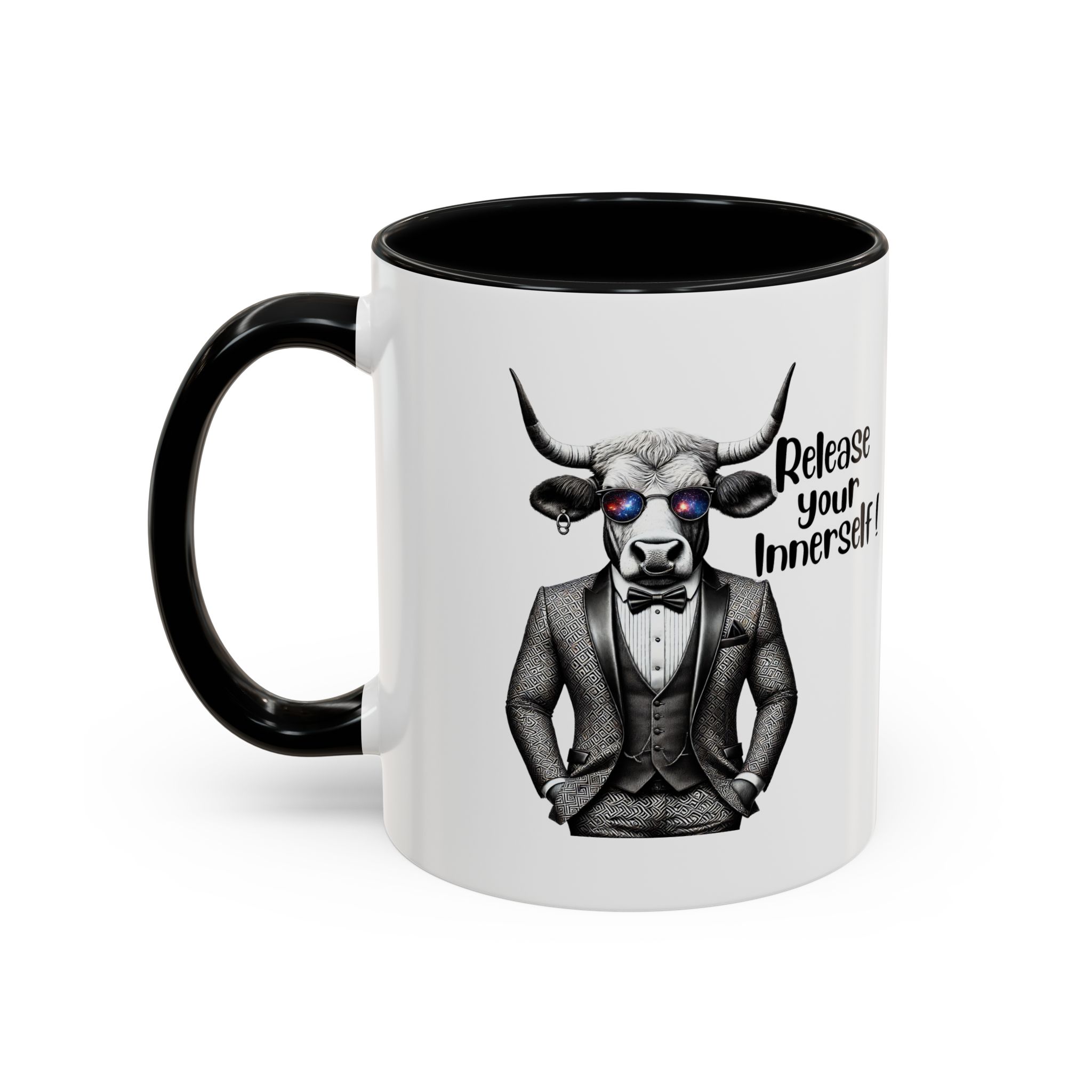 Coffee mug funny motivational gift for her cute cup tea lover cool boho mug office accessory self confidence design bull