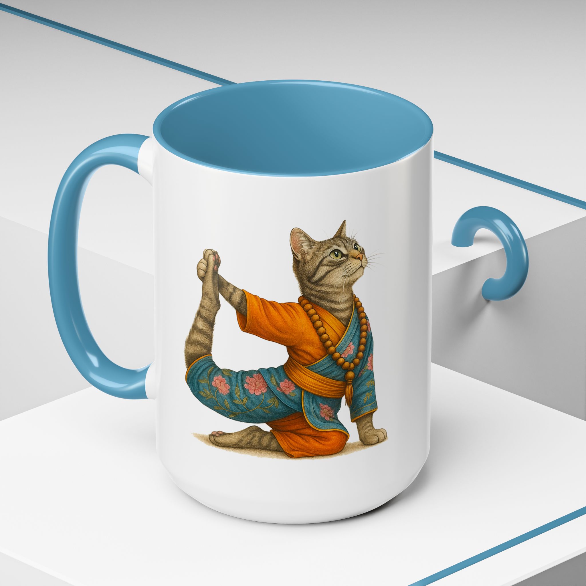 Tea mug Cat lover coffee cup cool gift for her office Mug yoga accessory kitten meditation pet mindfulness print - Image 40
