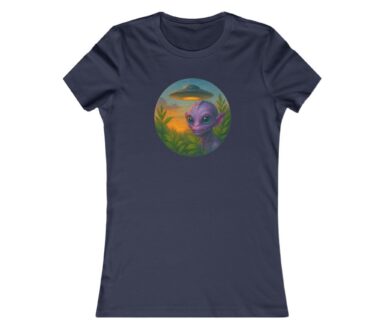 Navy T-Shirt with Alien Graphic