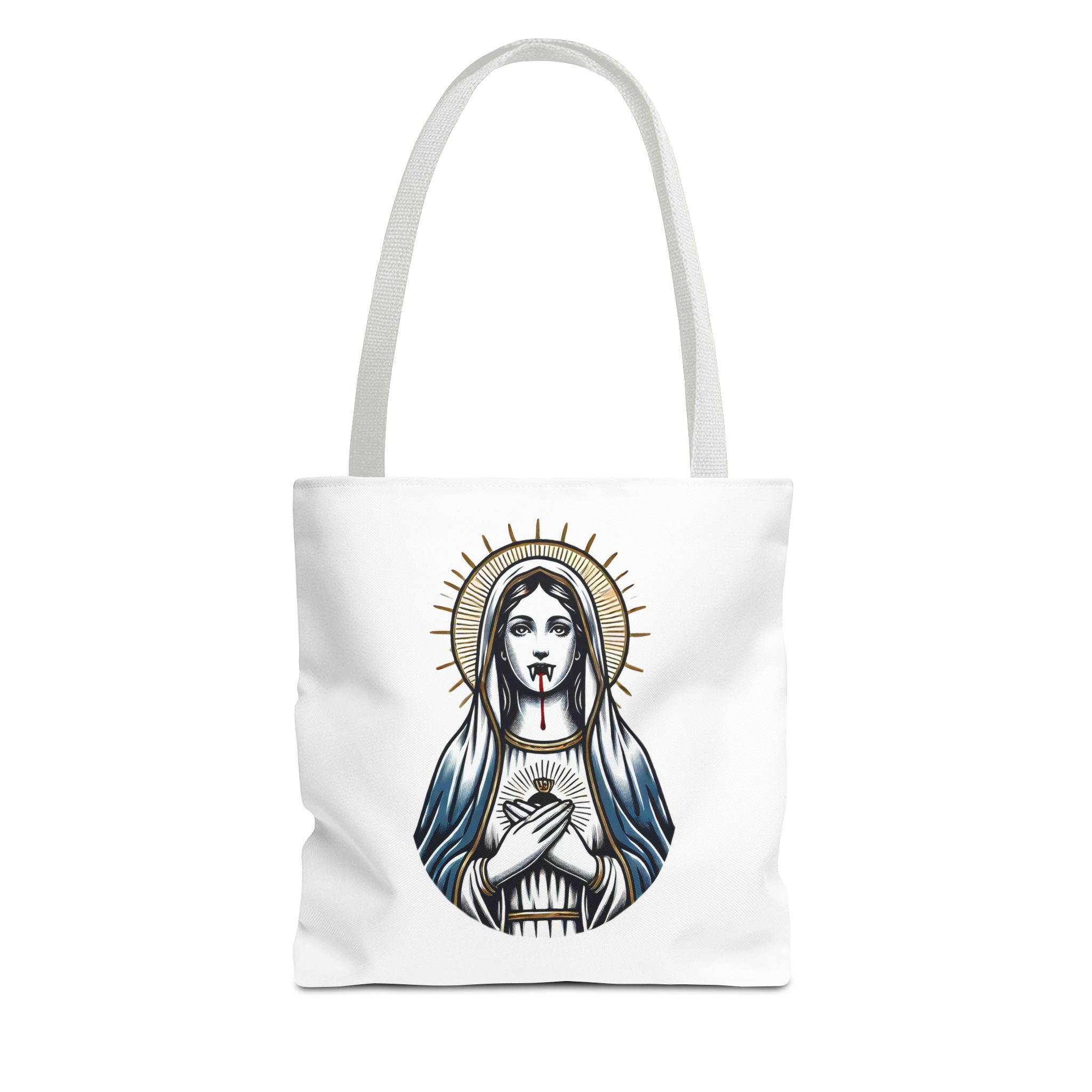 Ironic tote bag vampire Funny Bag virgin mary Canvas Tote bag religious sarcastic clothing gift satirical print cool Handbag purse bag – Image 13