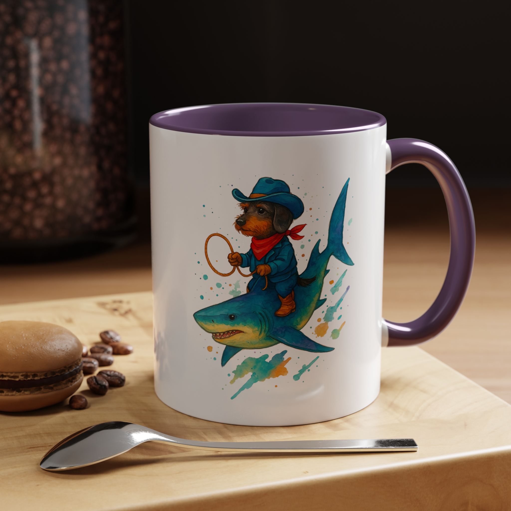 Funny Mug coffee lover Cowboy gift for him tea cup unique riding a shark mug office accessory shark design cowboy - Image 47