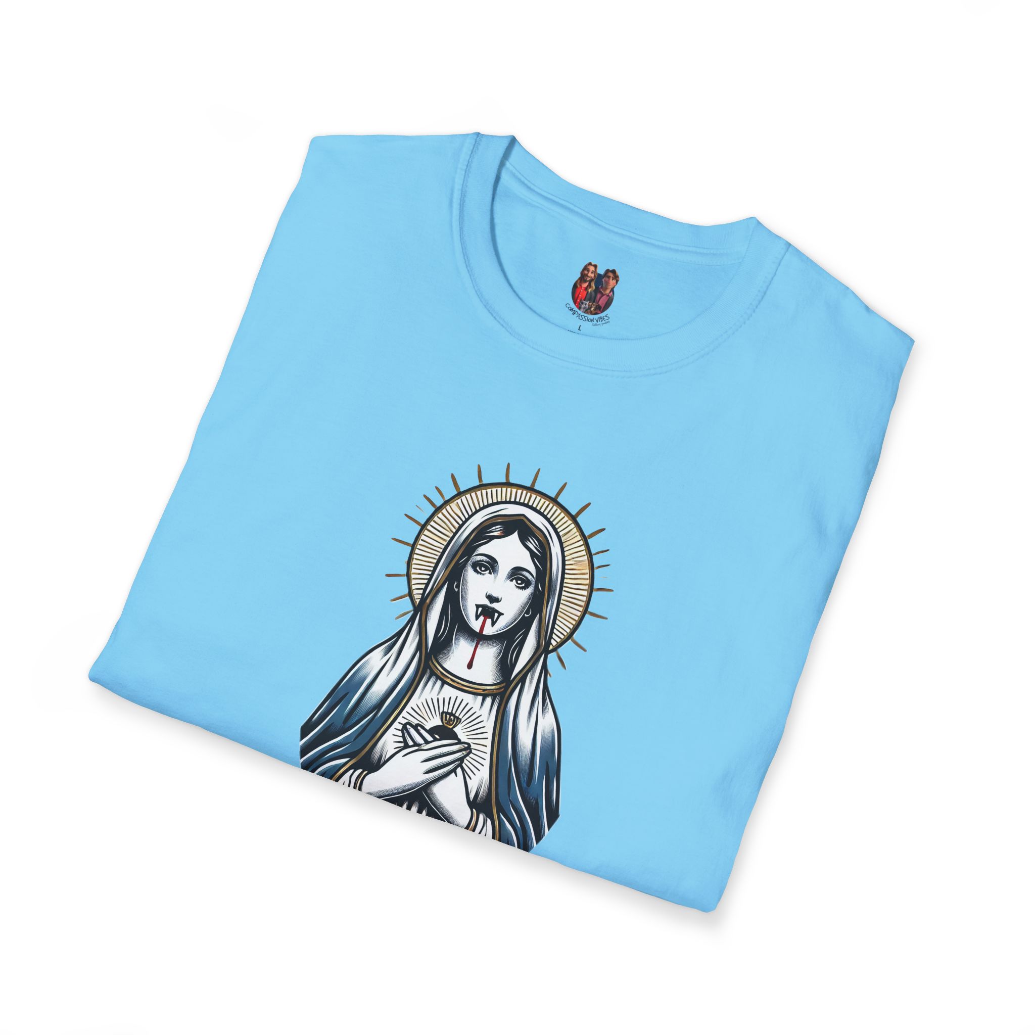 Ironic Tshirt vampire graphic tee virgin mary sarcastic clothing gift satirical print cool apparel comfy outfit comfort colors shirt - Image 19