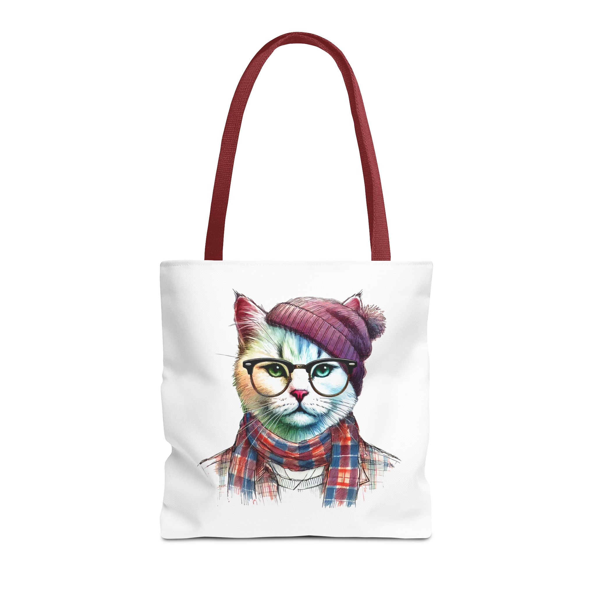 Cat hipster canvas tote bag pet lovers funny cute tote bag Hipster design handbag kitten design – Image 9