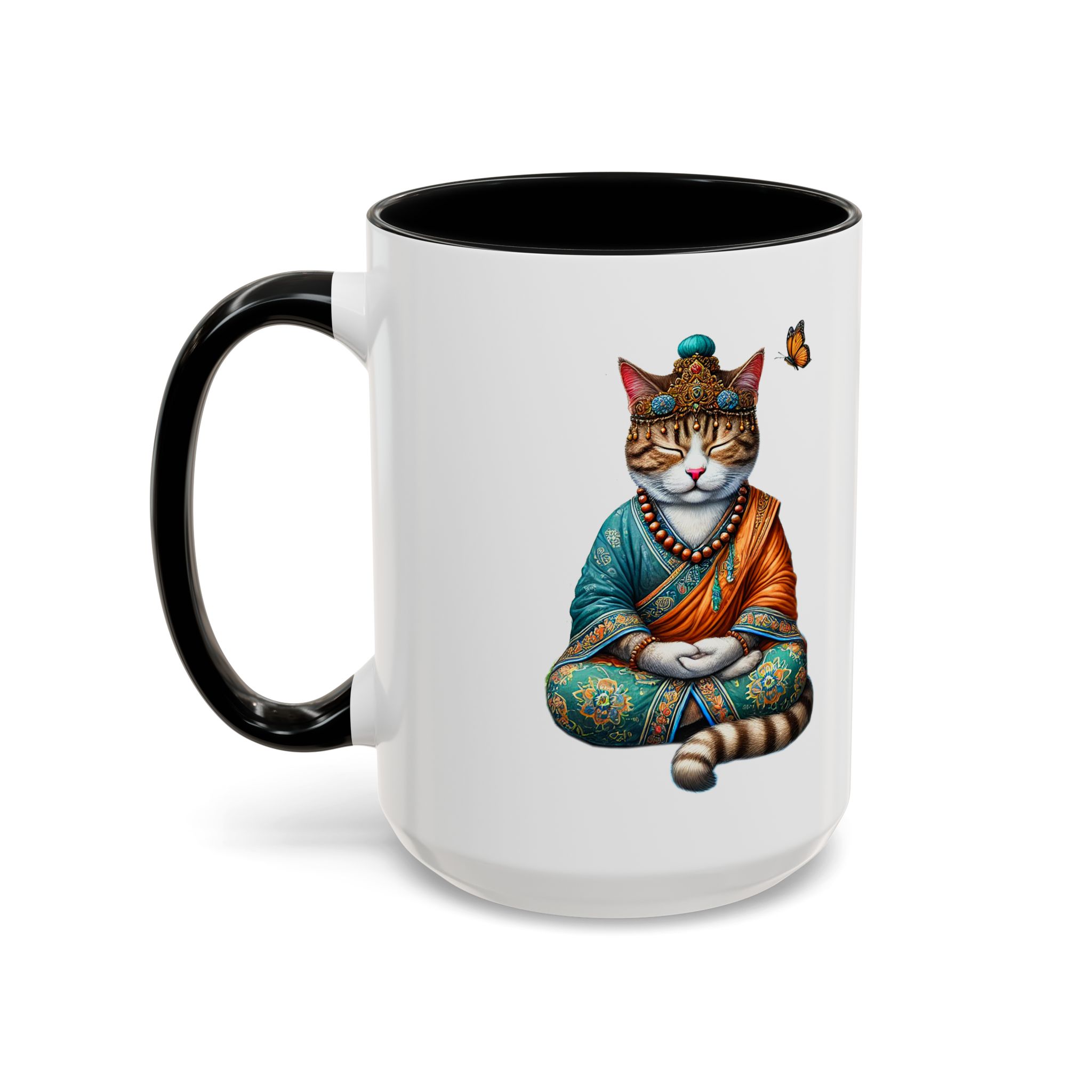 Coffee Mug meditation unique Mug cat lover tea cup yoga gift for her mindfulness accessory pet design – Image 22