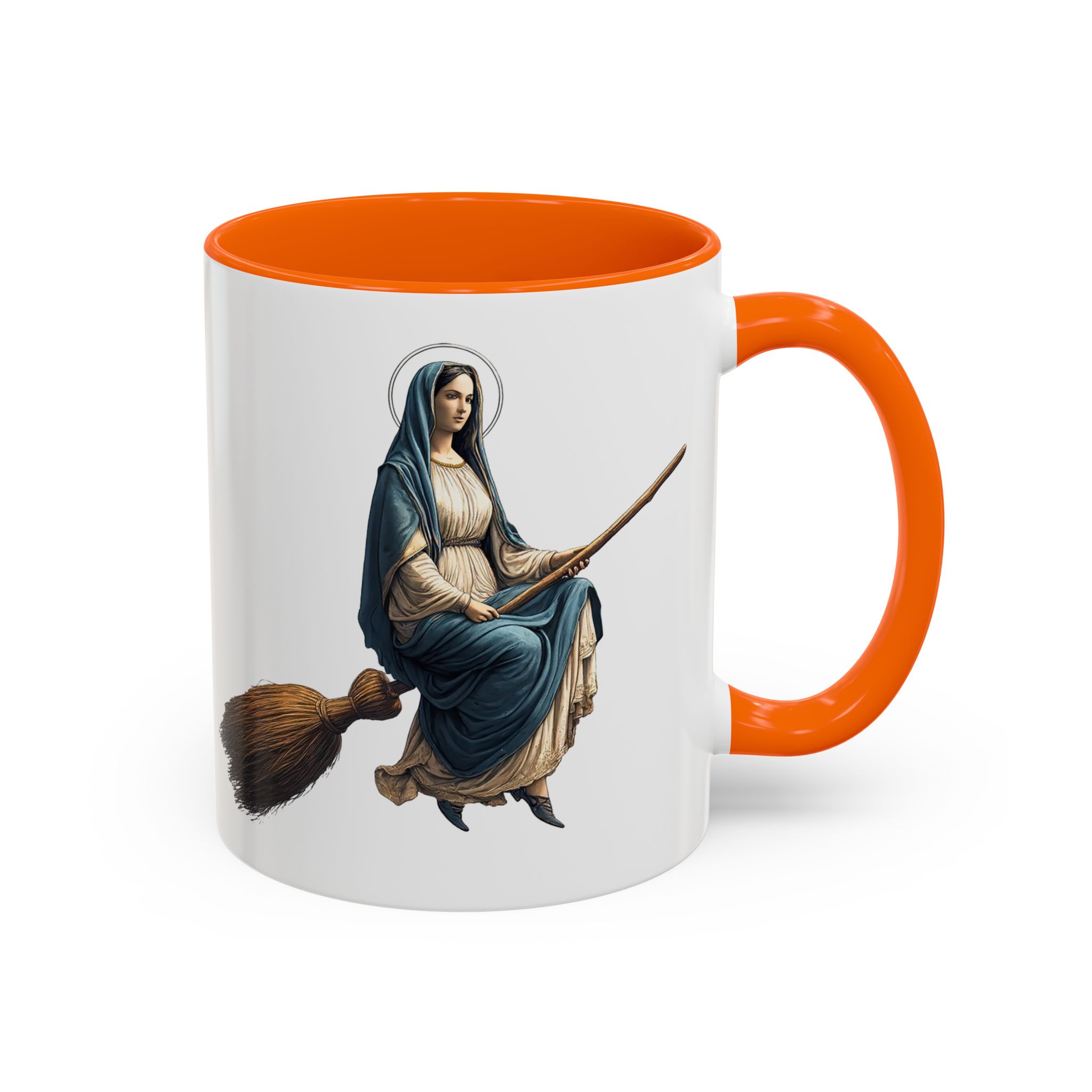 Funny Mug coffee lover gift for her Virgin Mary witch broom Sarcastic mug office accessory tea cup religious design unique - Image 41