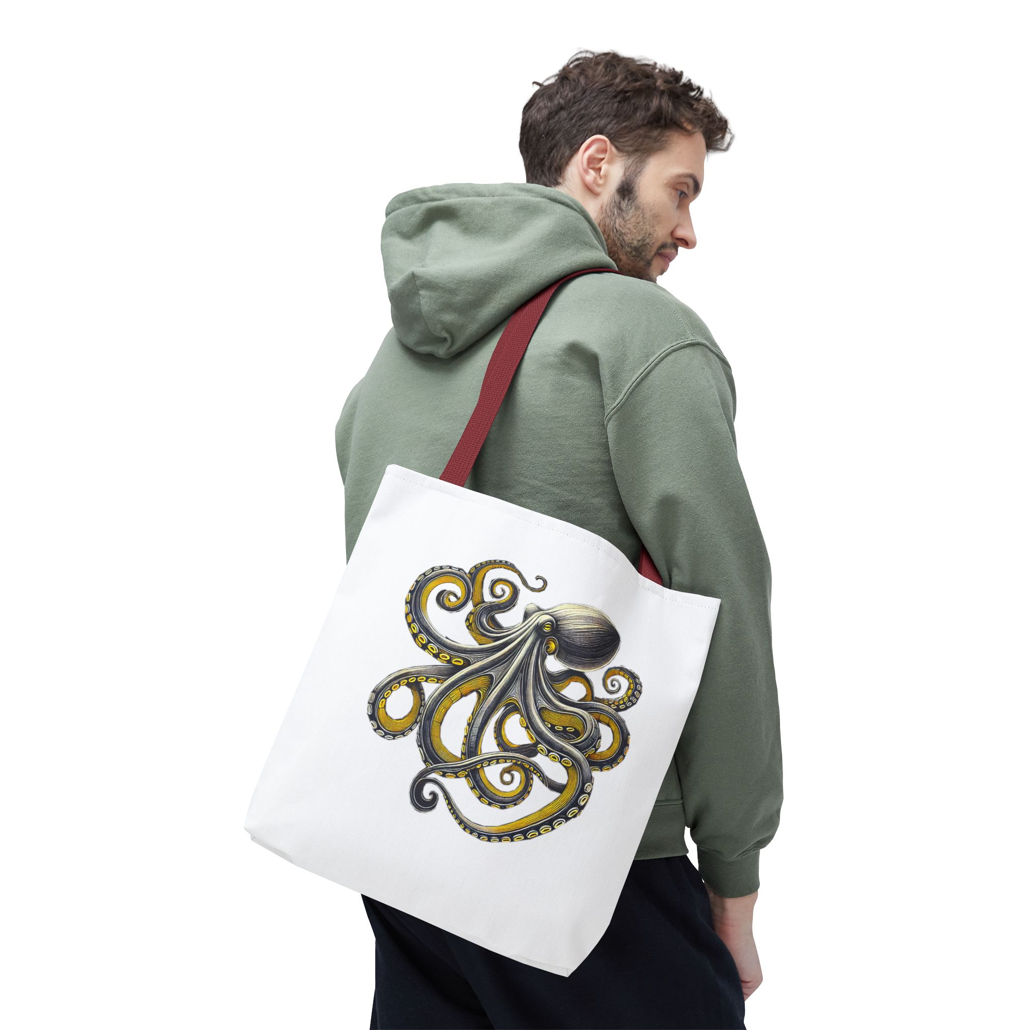 Octopus Tote bag – Boho Octopus purse – Retro handbag japanese print - Image 10