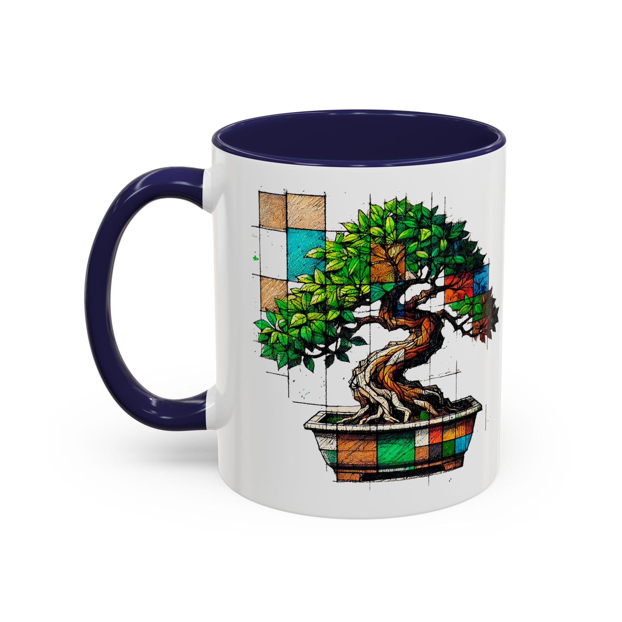 Bonsai mug zen nature style with original graphic pattern and cozy touch - Imagen 6