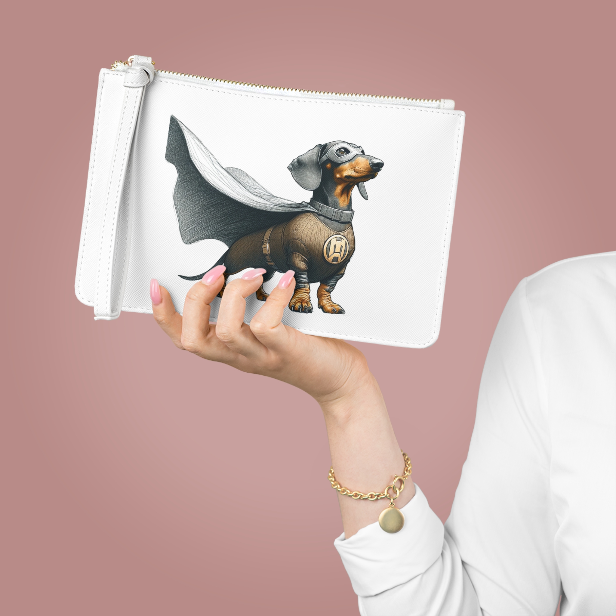 Dog funny clutch bag super hero evening bag puppy vintage purse pet gift fantasy handbag dog purse