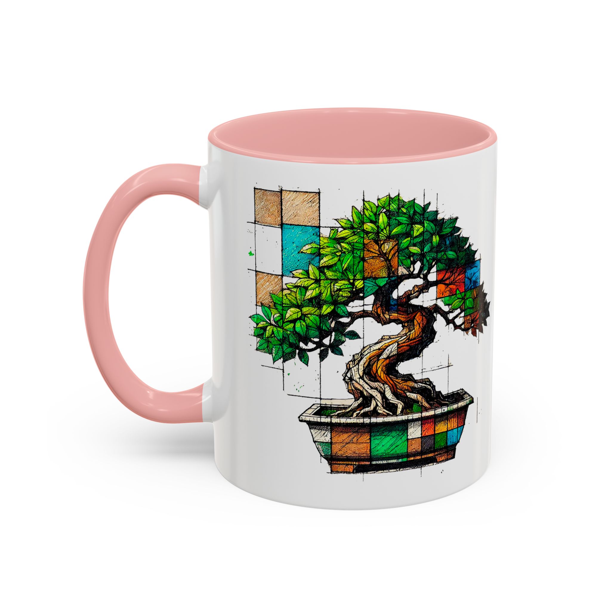Bonsai mug zen nature style with original graphic pattern and cozy touch - Imagen 10