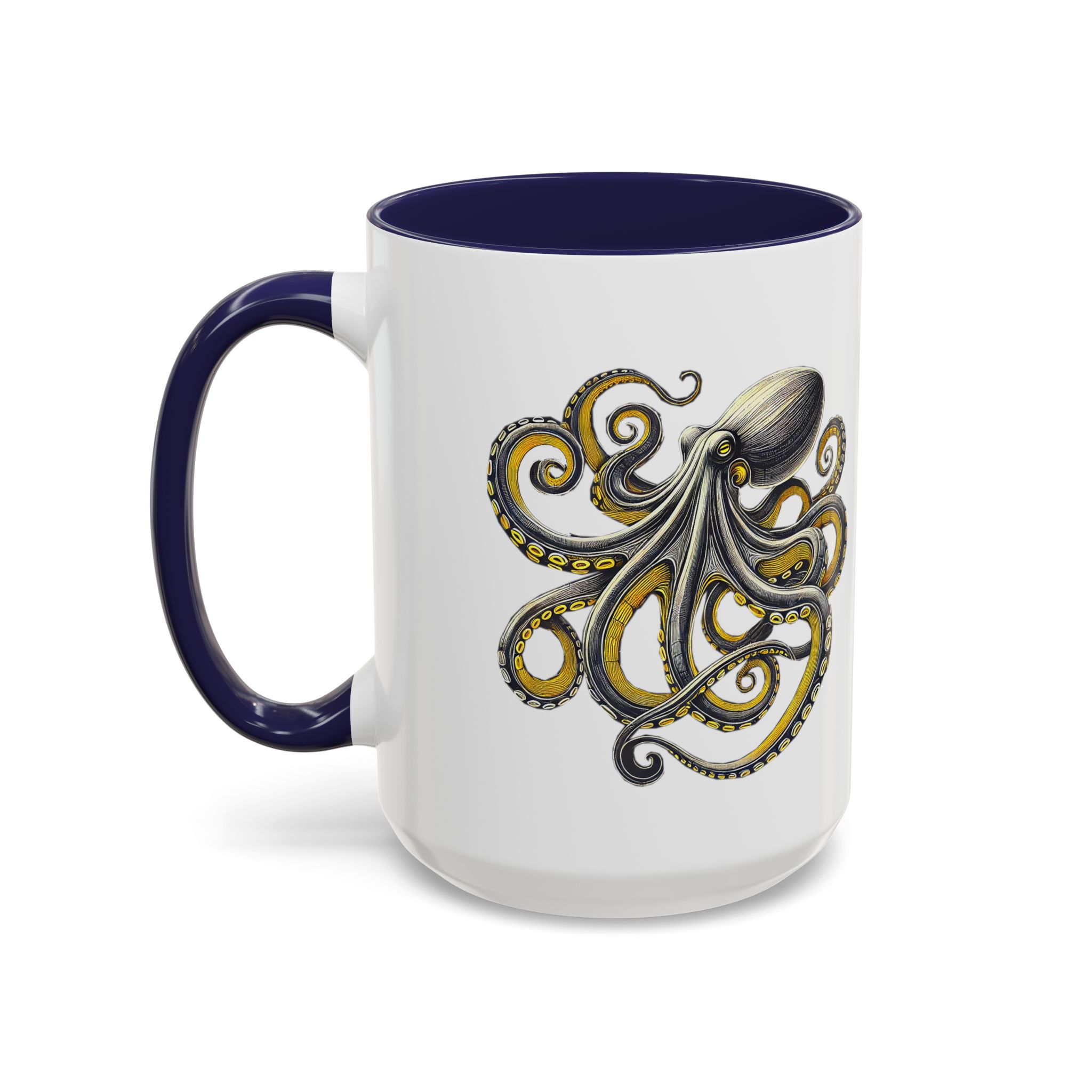 Coffee mug octopus calligraphy gift for her tea cup japan lover unique mug office accessory boho design – Image 22