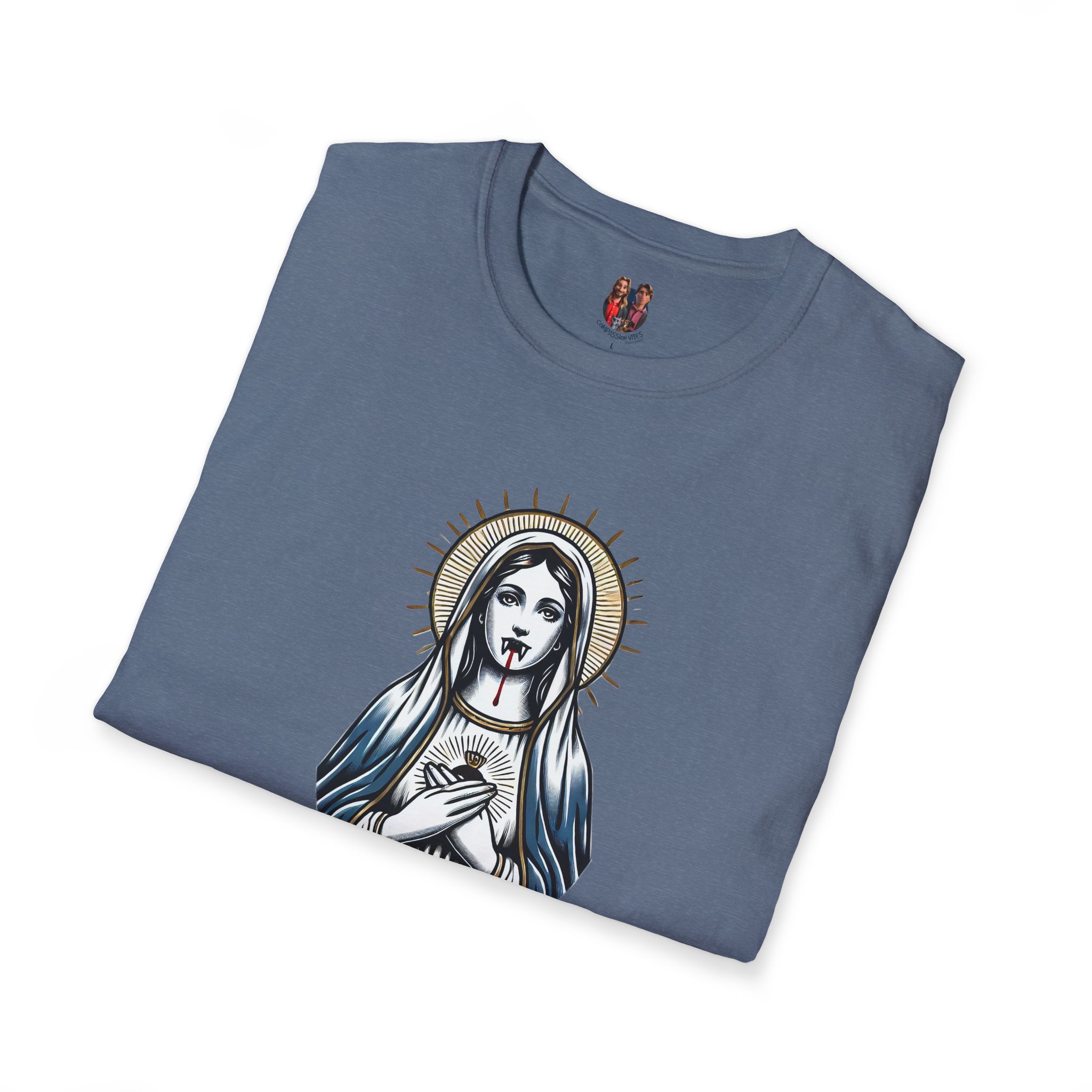 Ironic Tshirt vampire graphic tee virgin mary sarcastic clothing gift satirical print cool apparel comfy outfit comfort colors shirt - Image 21