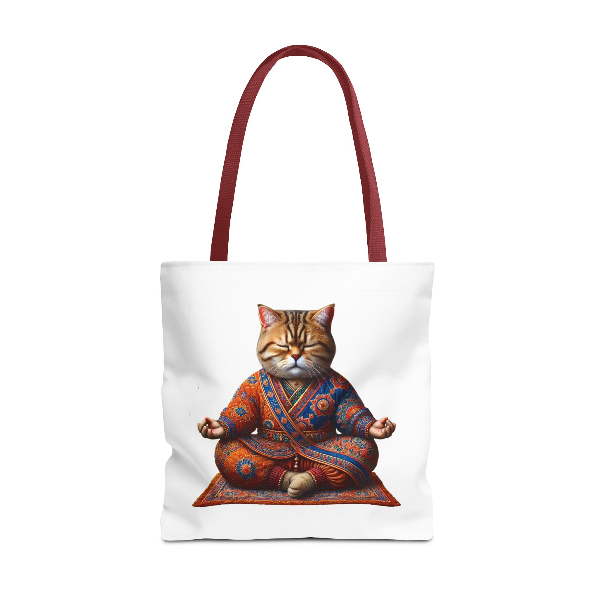 Canvas Tote bag Cat meditation handbag yoga bag vintage buddha mindfulness purse – Image 11