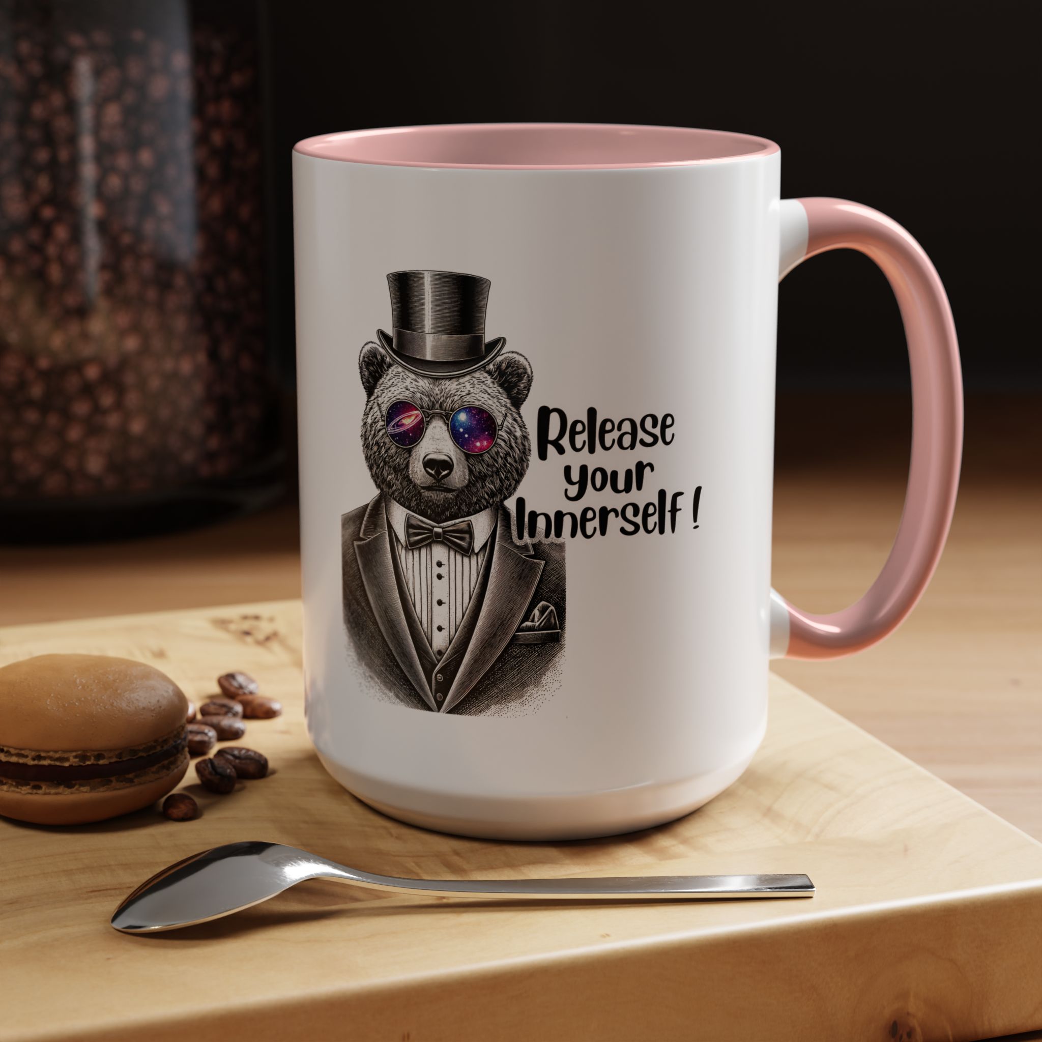 Funny mug boho motivational gift for her cute cup tea lover cool funny mug office accessory self confidence design bear - Image 27