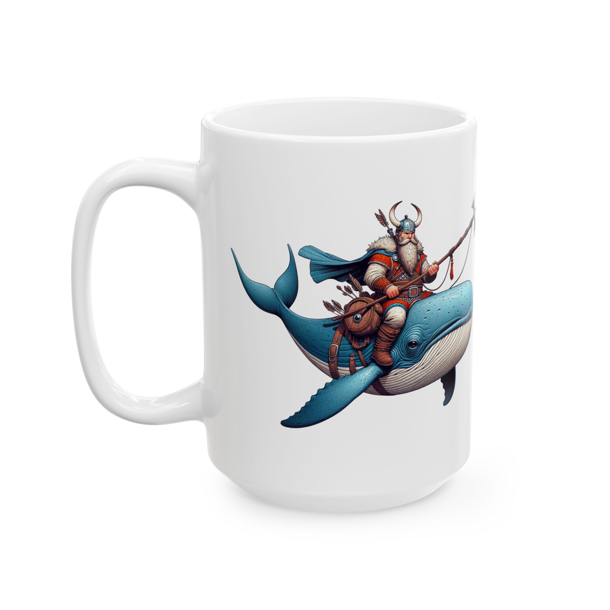 Funny Mug Viking Coffee lover cute cup unique gift for her viking riding a whale office mug tea accessory cool mythology design boho - Image 5
