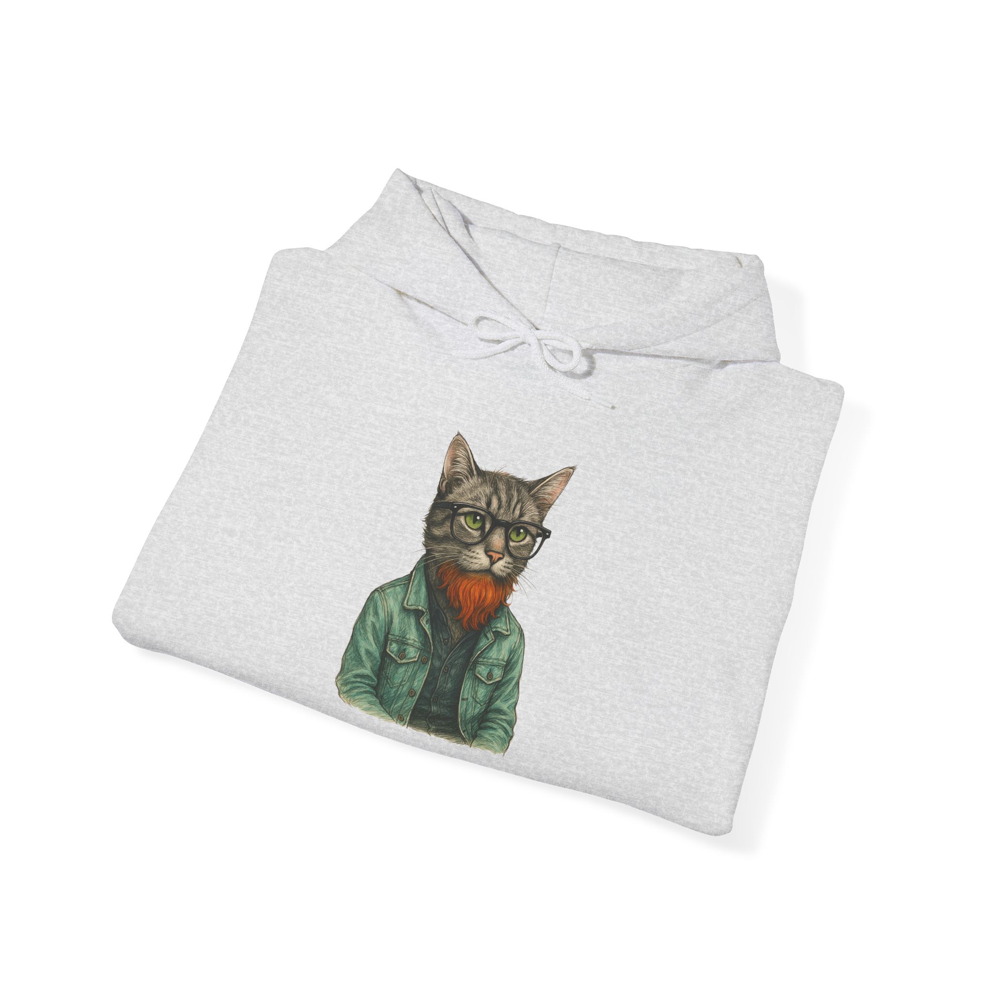 Hipster Cat Hoodie – Kitty Hoodie – Boho Cat sweatshirt hipster print - Image 2