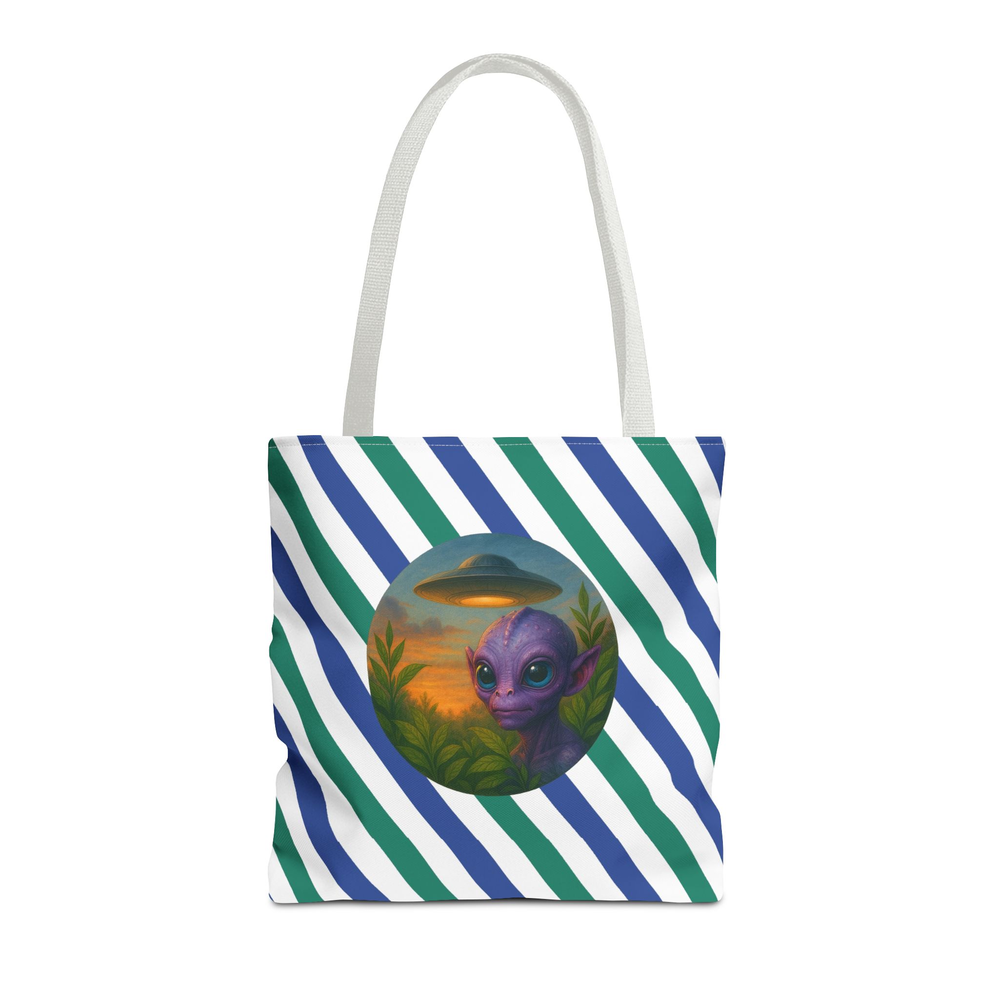 Alien shopping tote bag alien extraterrestrial whale fantasy funny retro cosmic vintage tote - Image 15