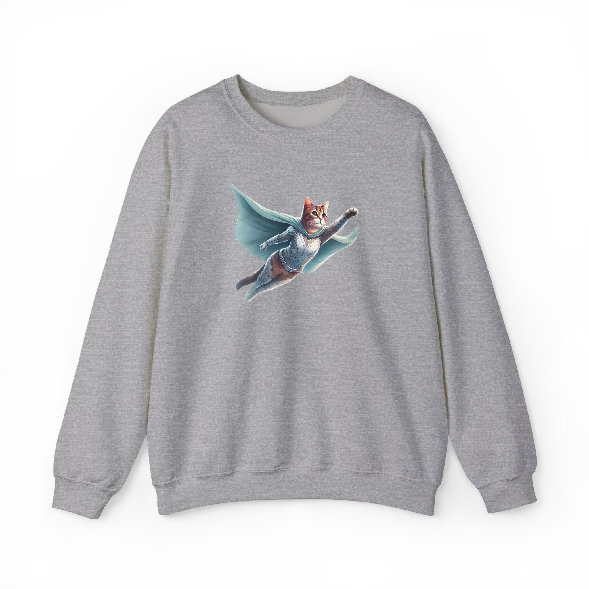 Superhero Cat sweatshirt – Cat Hero – Fantasy Cat sweatshirt hero print - Image 12