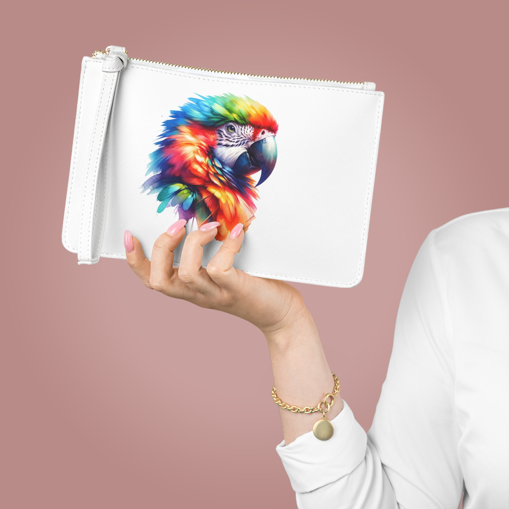 Parrot Clutch bag nature evening bag bird lover gift handbag parrot print cool nature lover purse stylish print